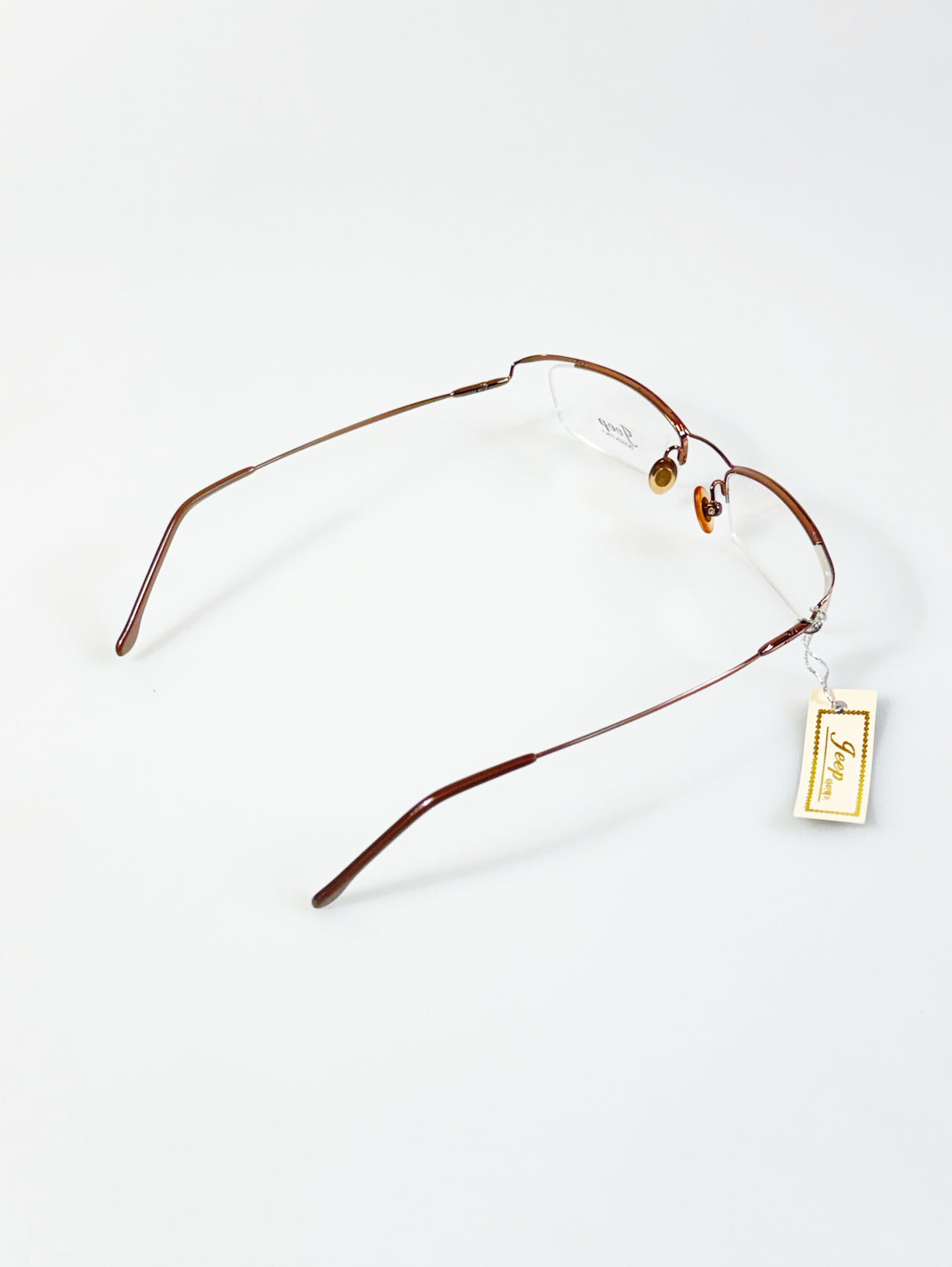 Jeep Bronze Square Half-Rim Metal Glasses