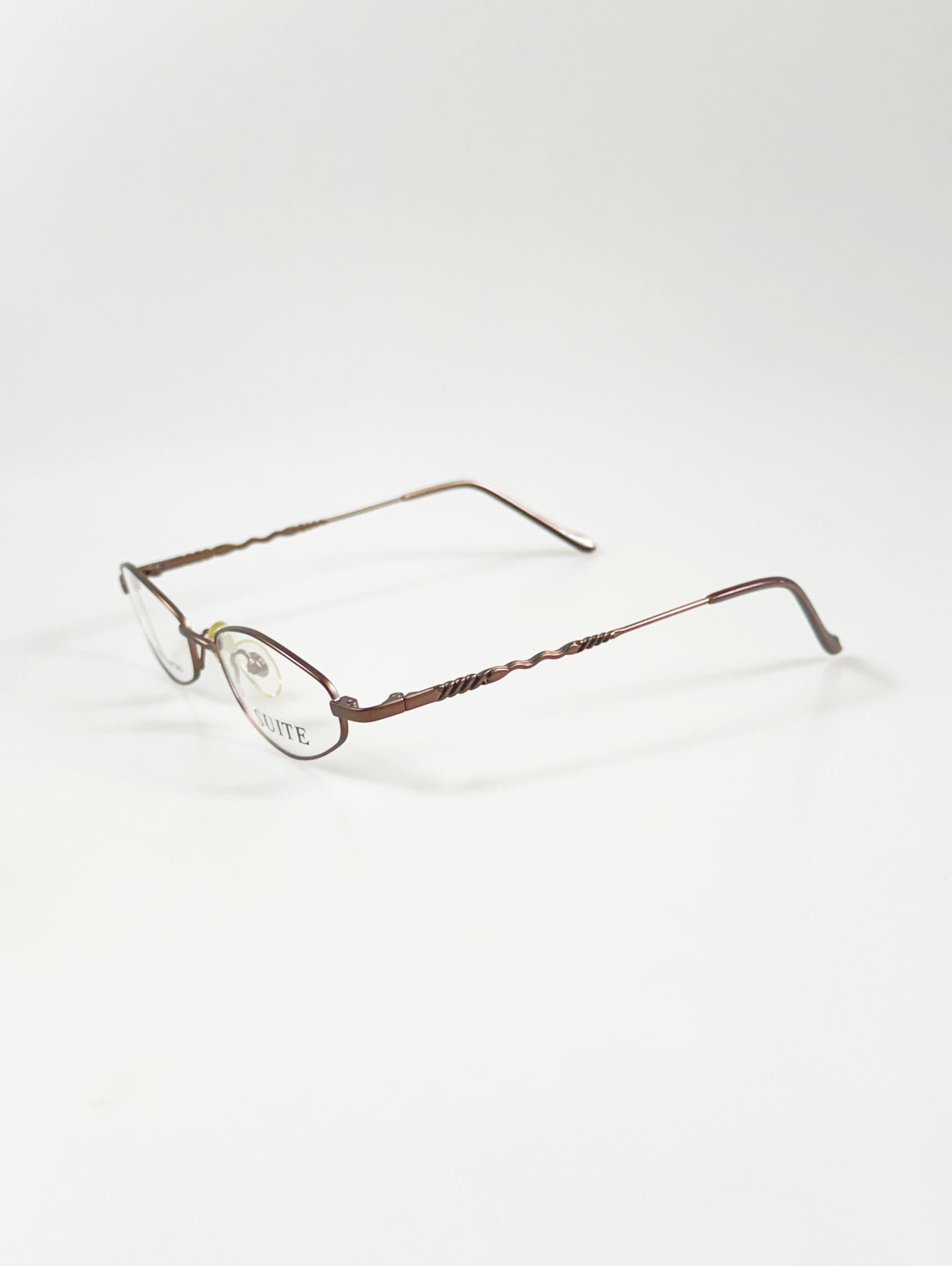 SUITE Matte Brown Slim Oval Metal Frame Glasses