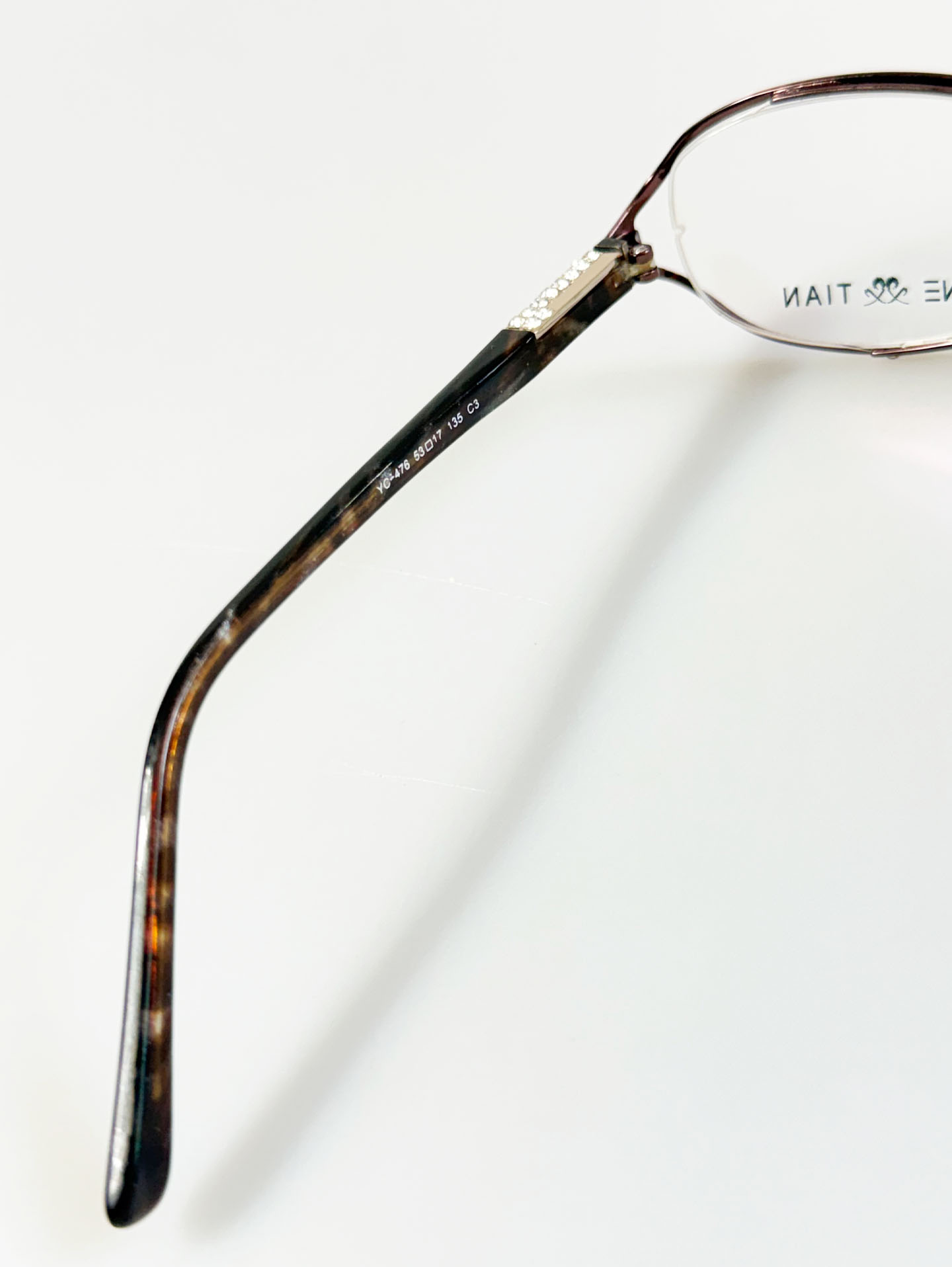 VENETIAN Brown Slim Geometric Metal Frame Glasses