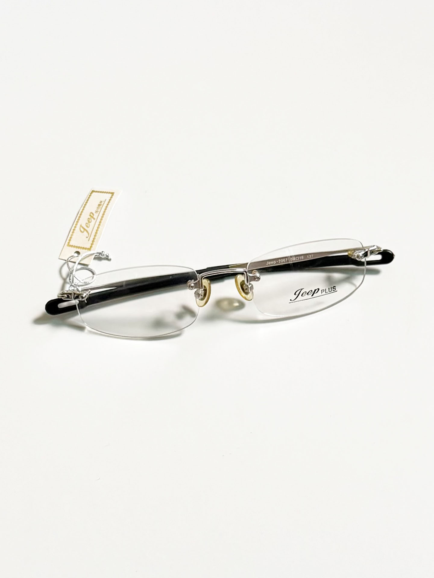 JEEP Silver Rimless Square Metal Glasses