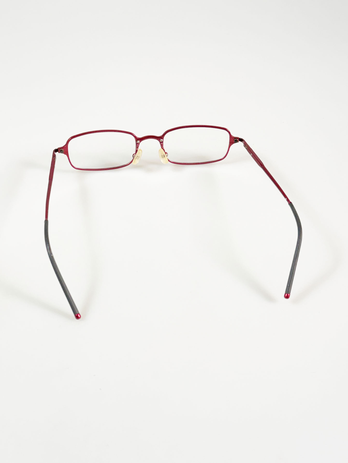 Cherry Pink Slim Square Metal Glasses