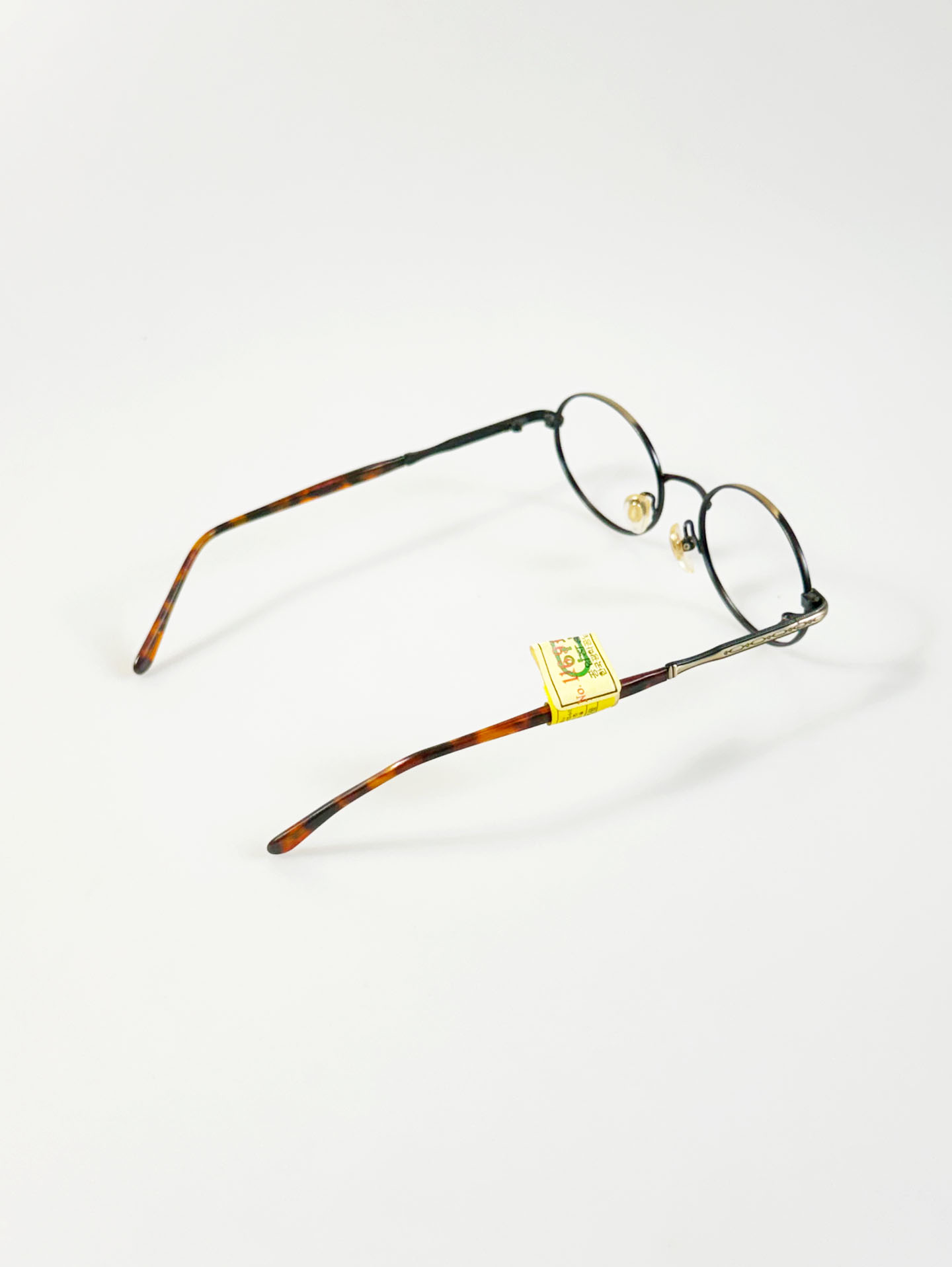 90's OPERA Antique Gold & Black Two-Tone Oval Metal Glasses