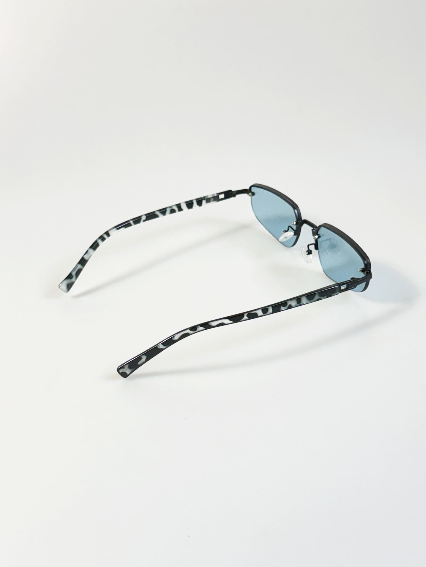 Rimless Square Metal Frame Tint Sunglasses