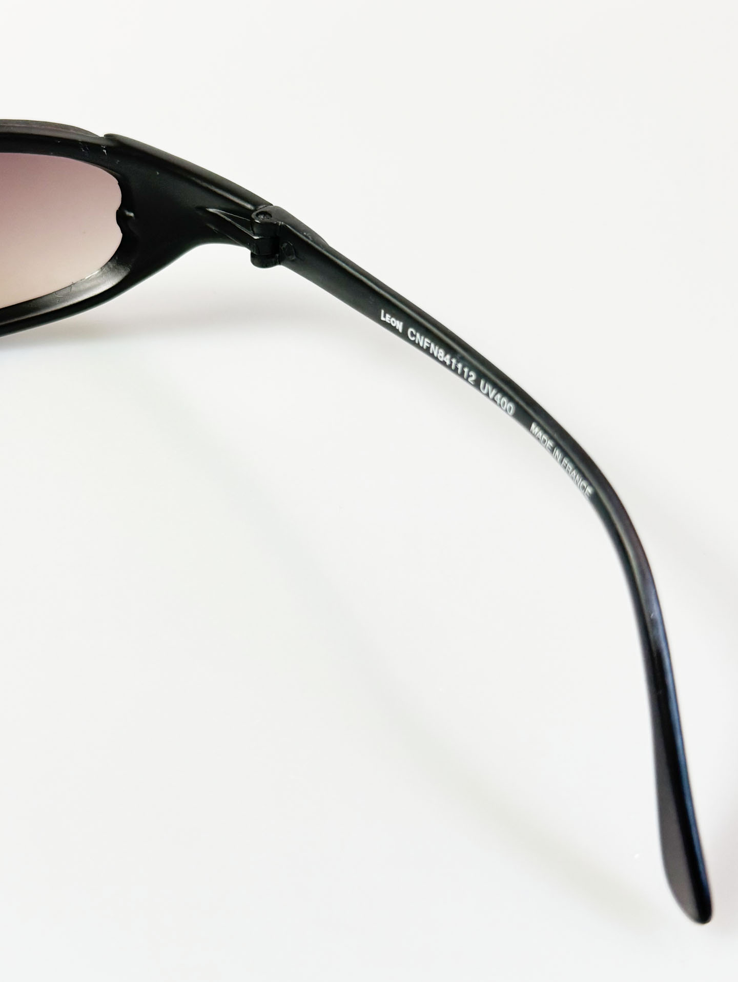 LEON Wraparound Black Frame Sunglasses