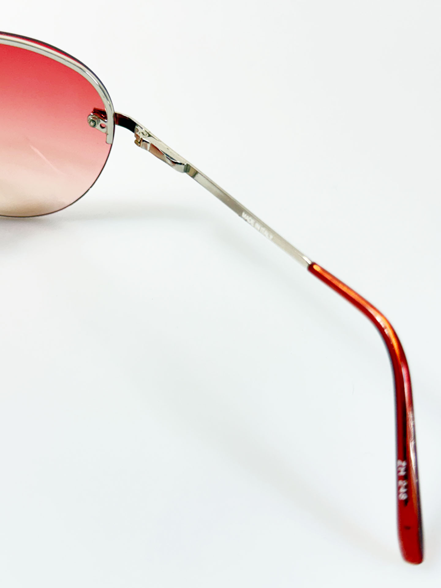 Rimless Double Bridge Square Metal Tint Sunglasses