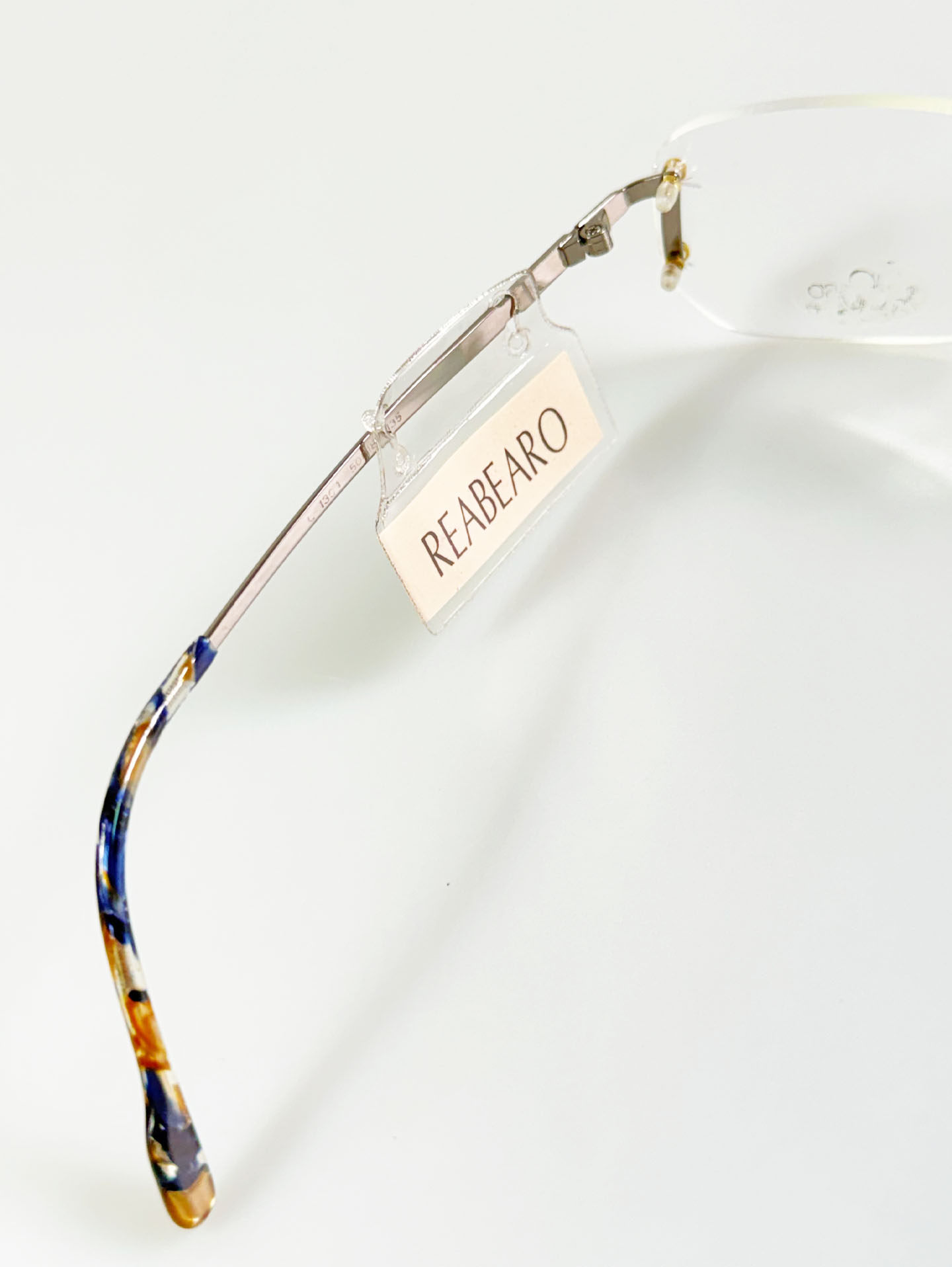 90’s REABEARO Rimless Square Silver Metal Glasses