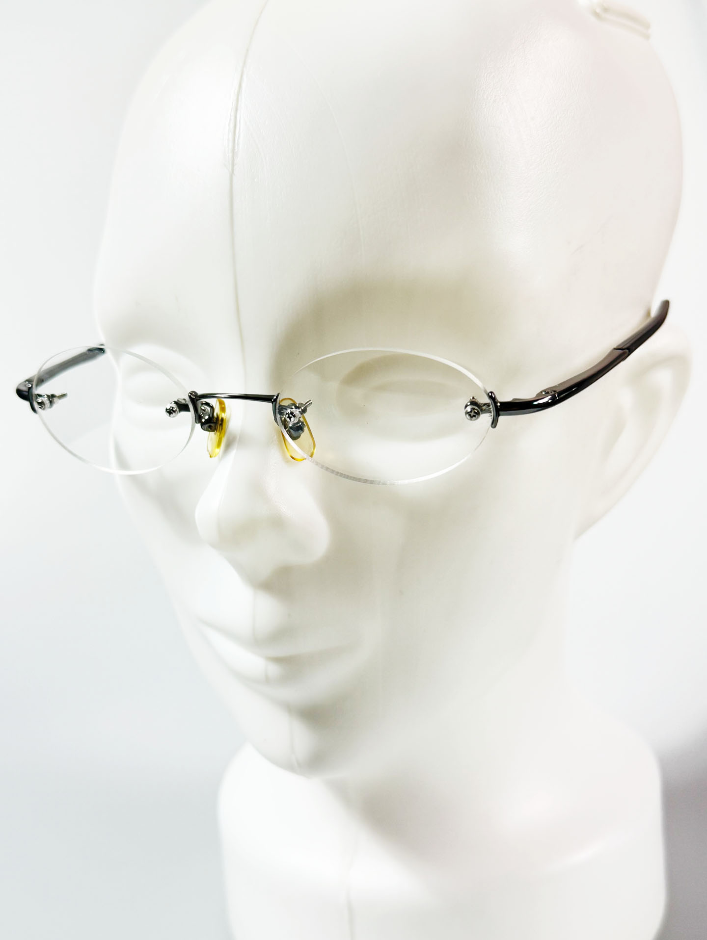 InToo Gunmetal Rimless Oval Frame Glasses