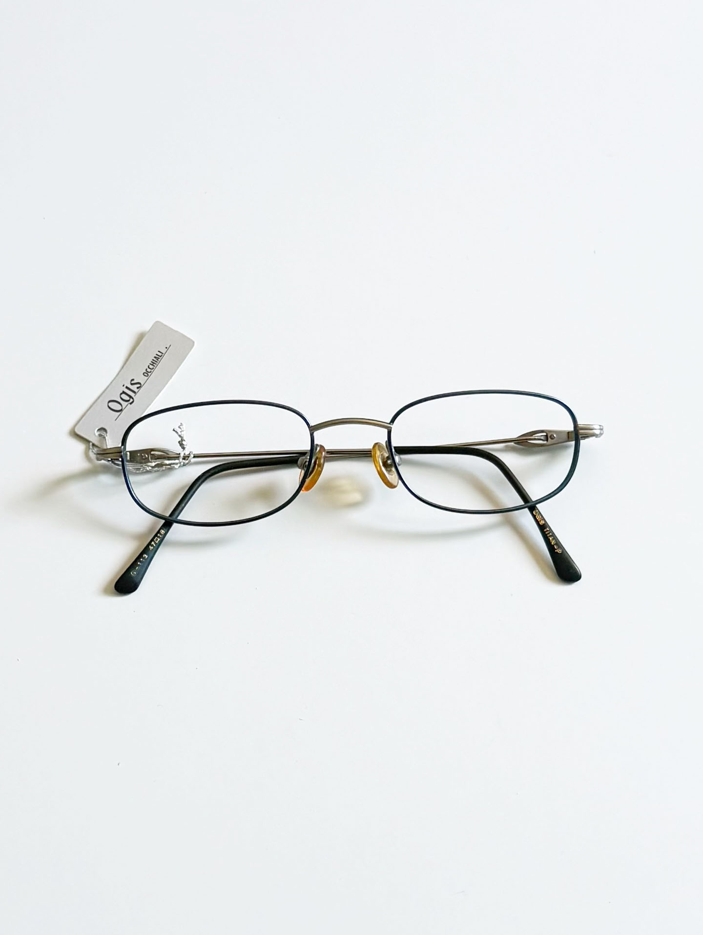 OGIS OCCHIALI Slim Square Two-Tone Metal Frame Glasses