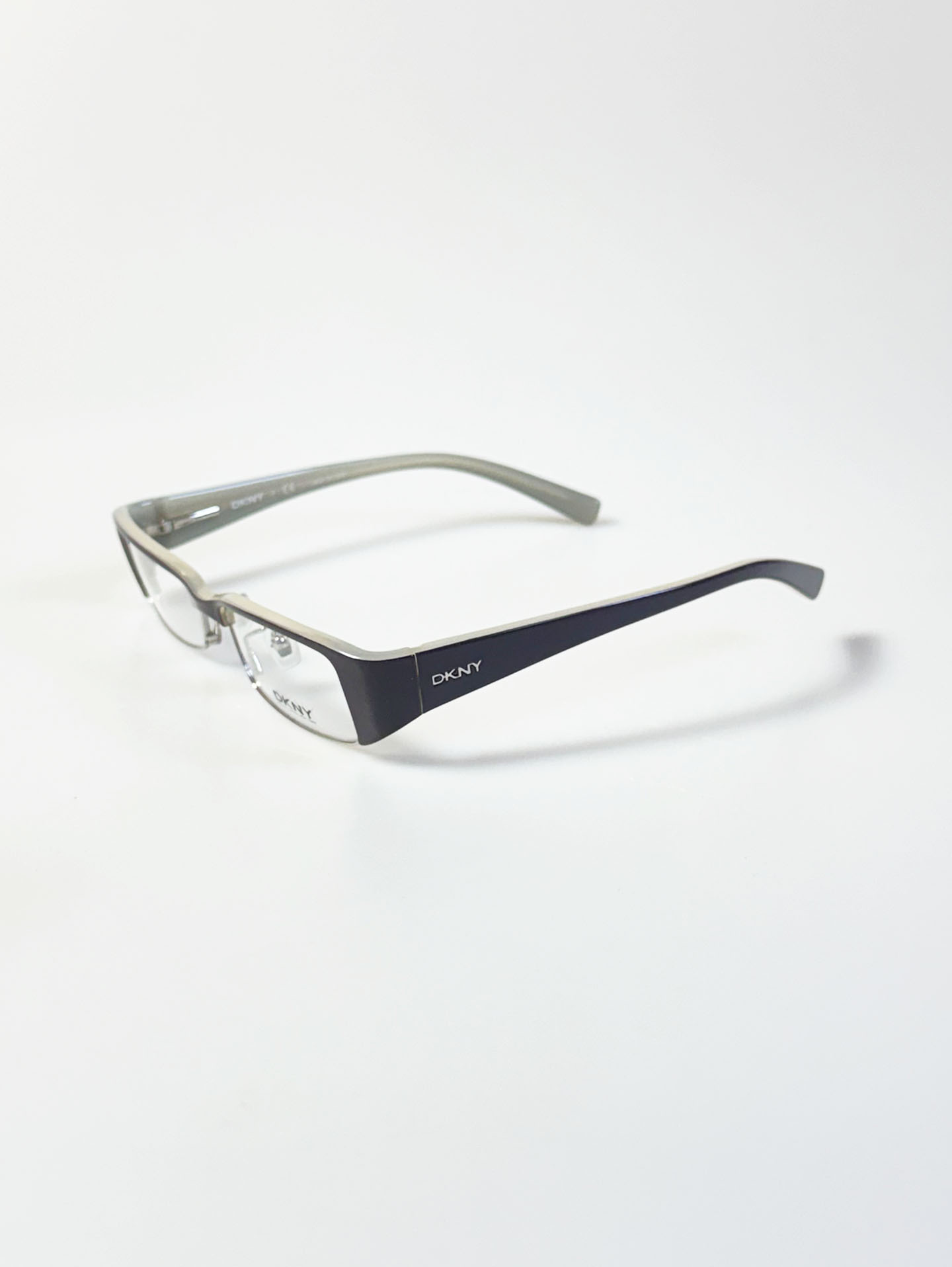 DKNY Purple & Silver Square Combination Frame Glasses