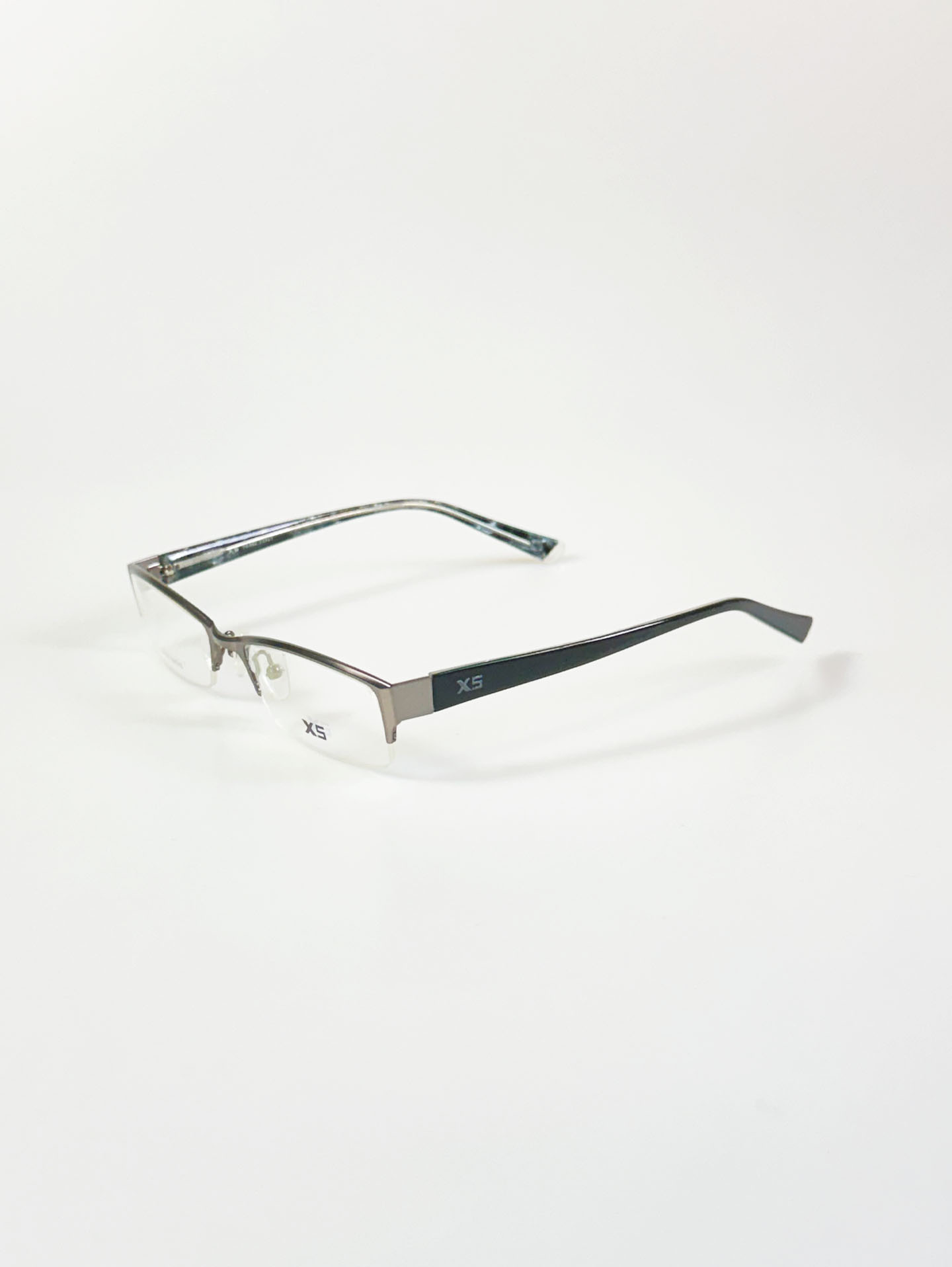 90’s X5 Slim Square Half-Rim Metal Glasses