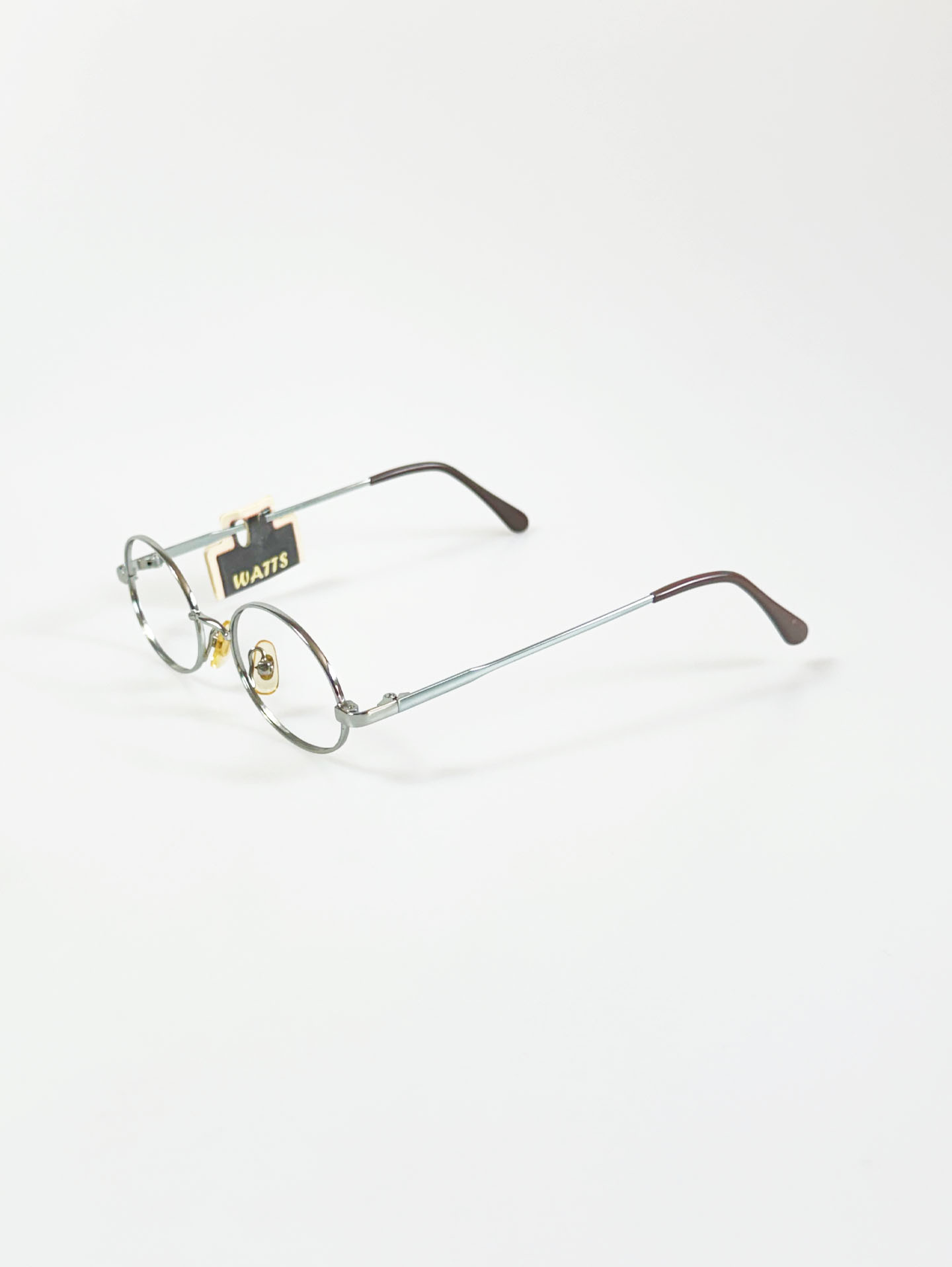 90's WATTS Silver Oval Metal Frame Glasses
