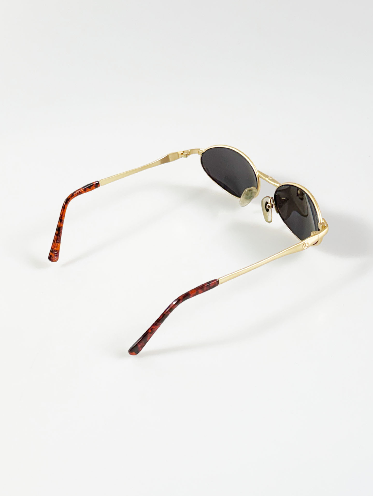 Gold Slim Oval Metal Sunglasses