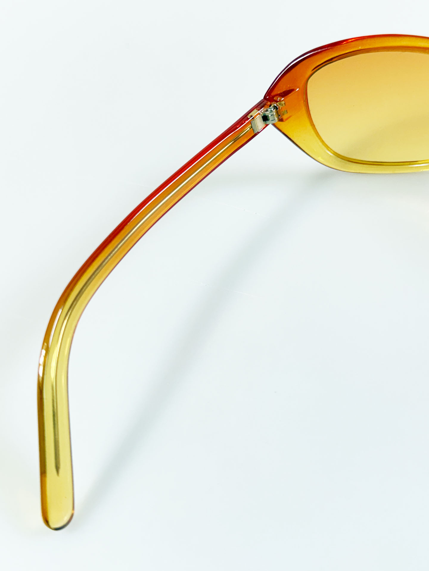 Amber Orange Bold Oval Wrap Frame Tint Sunglasses