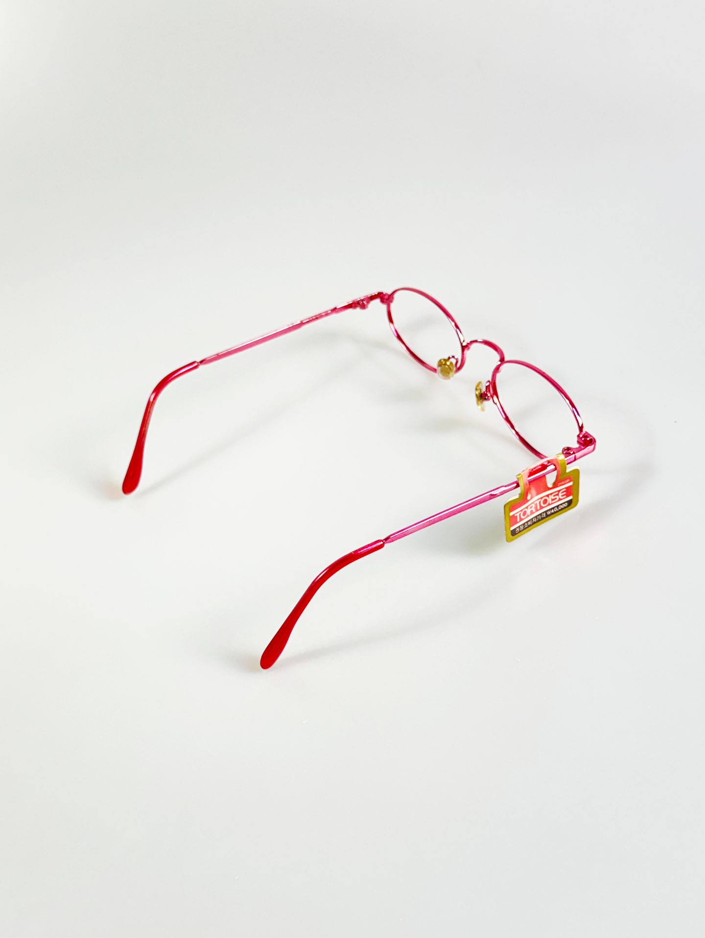 90’s TORTOISE Pink Oval Metal Frame Glasses