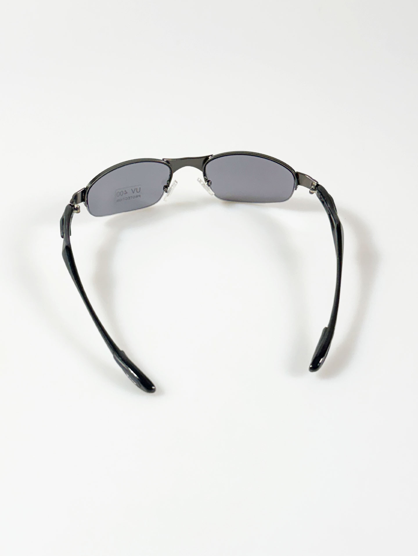 Gunmetal Semi-Rimless Square Metal Sunglasses