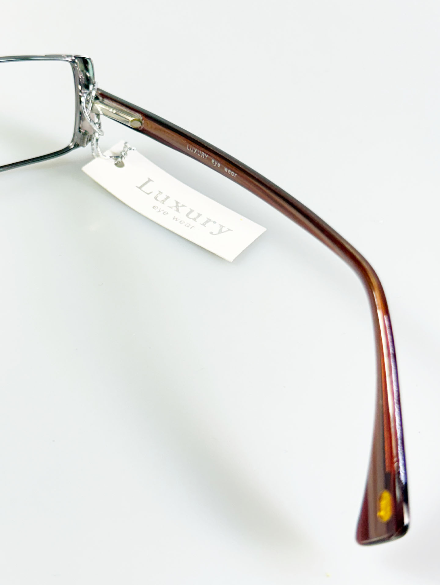 LUXURY EYEWEAR Slim Square Metal Glasses