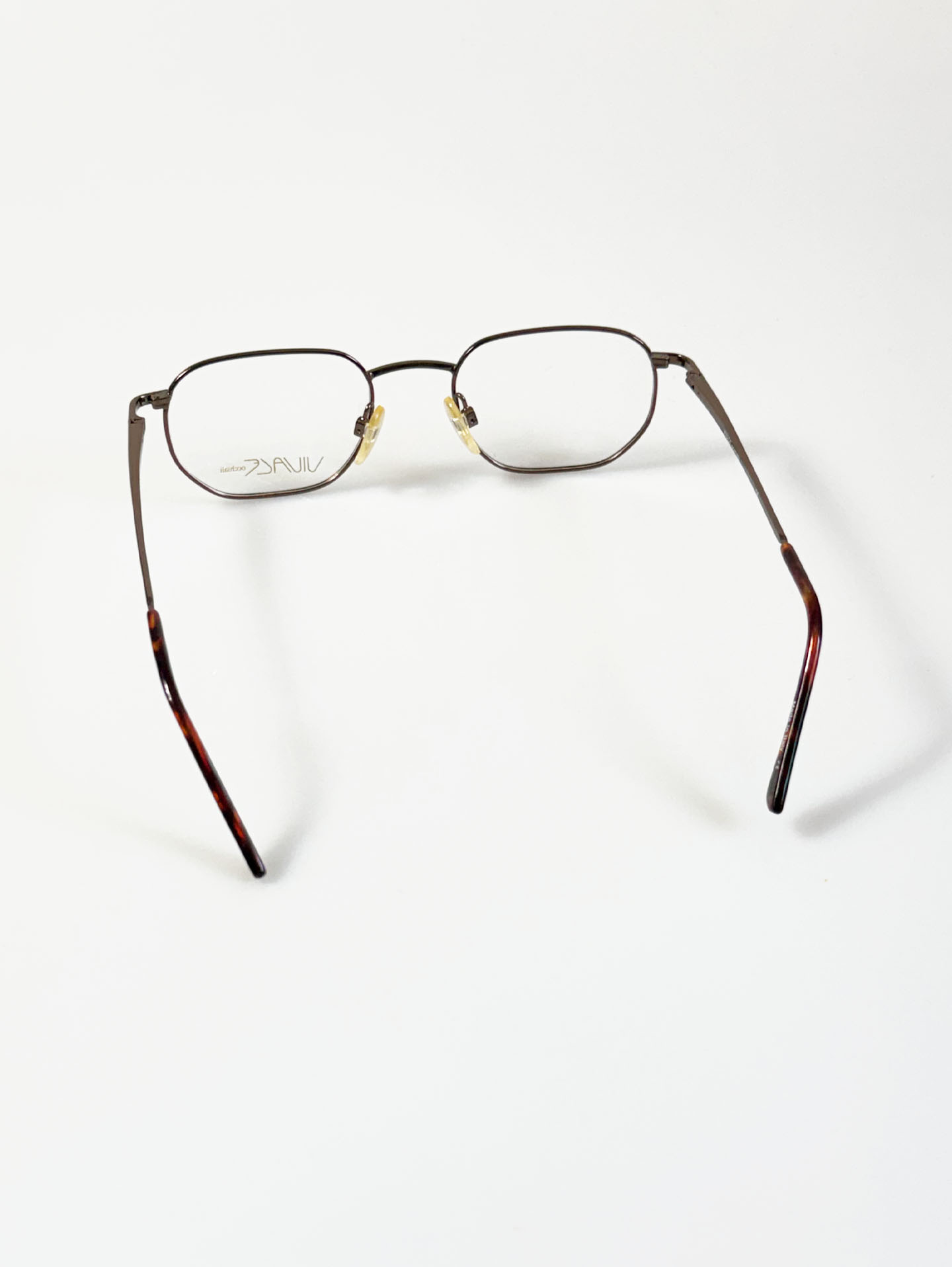VIVACE Brown Soft Slim Square Metal Frame Glasses