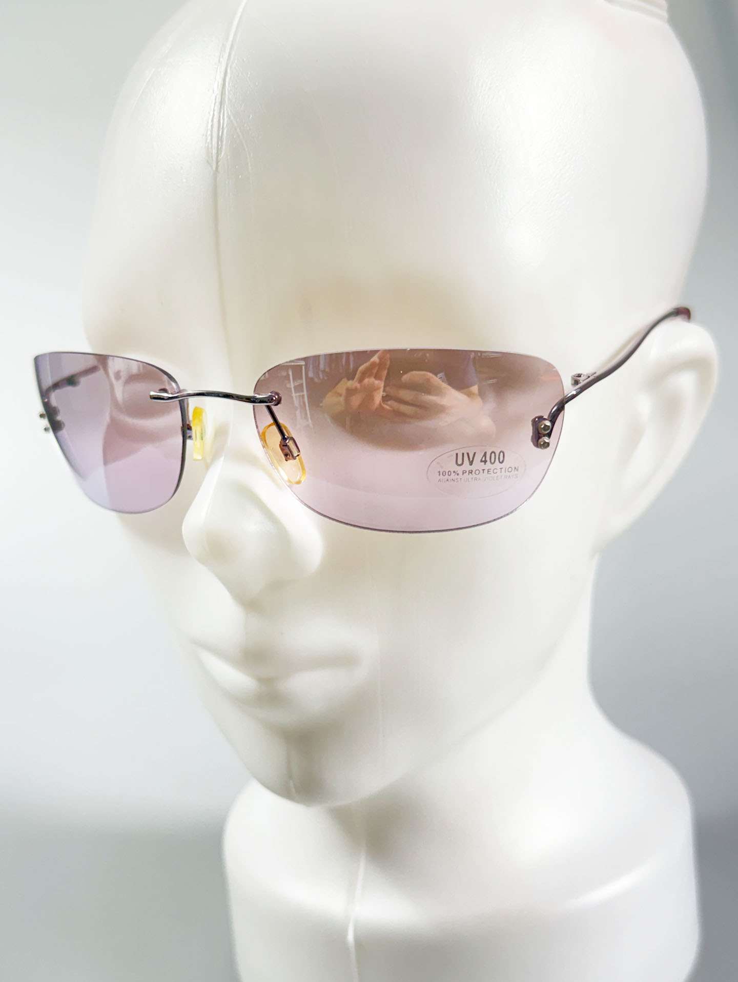 INKOGNITO Silver Rimless Square Tint Sunglasses