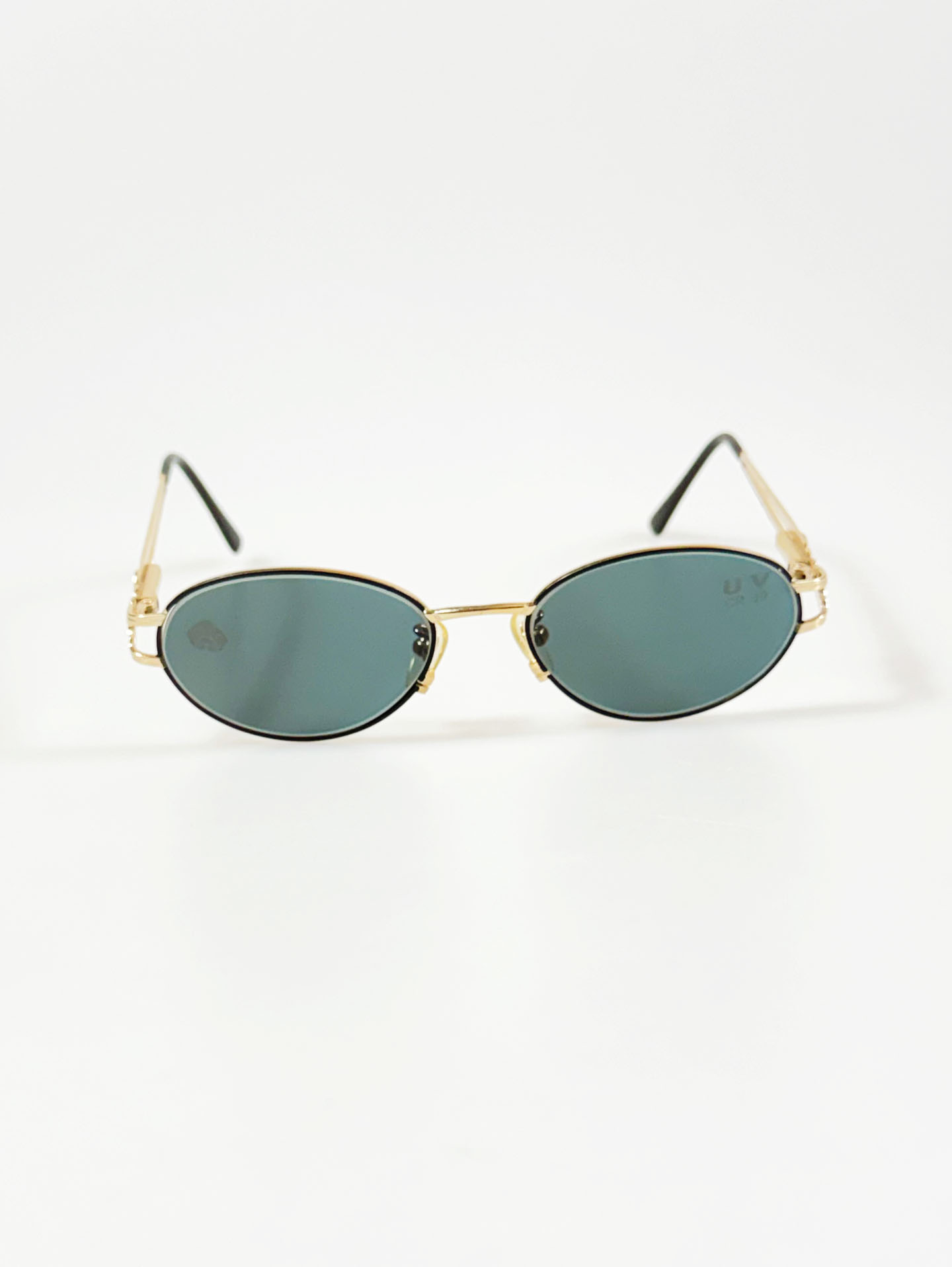 90's MATTIAS Gold Slim Oval Metal Sunglasses