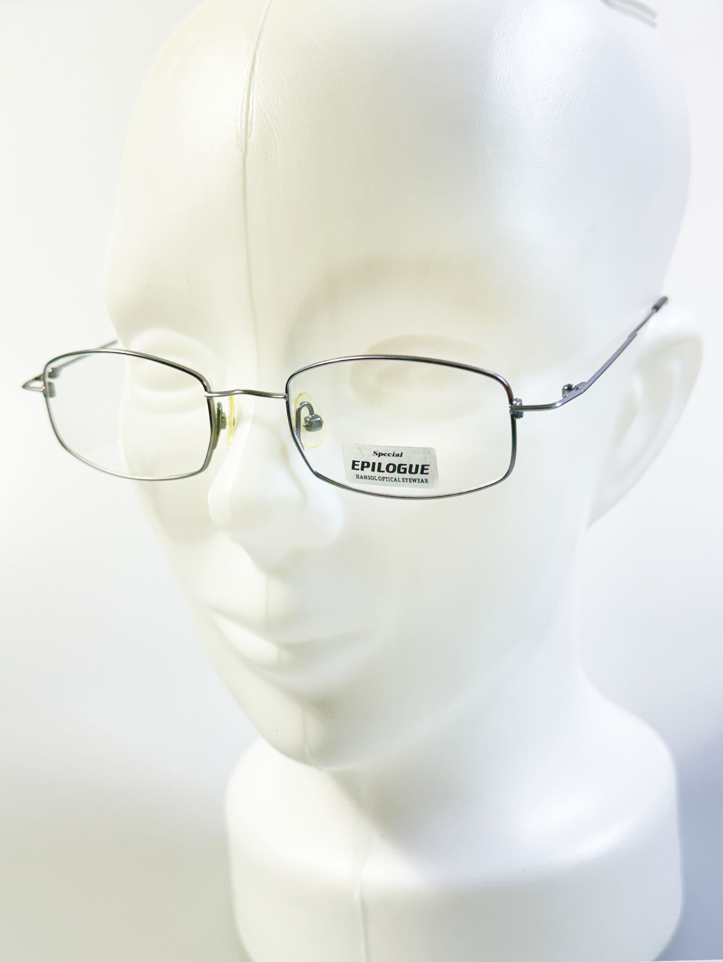 EPILOGUE Gunmetal Slim Square Metal Glasses