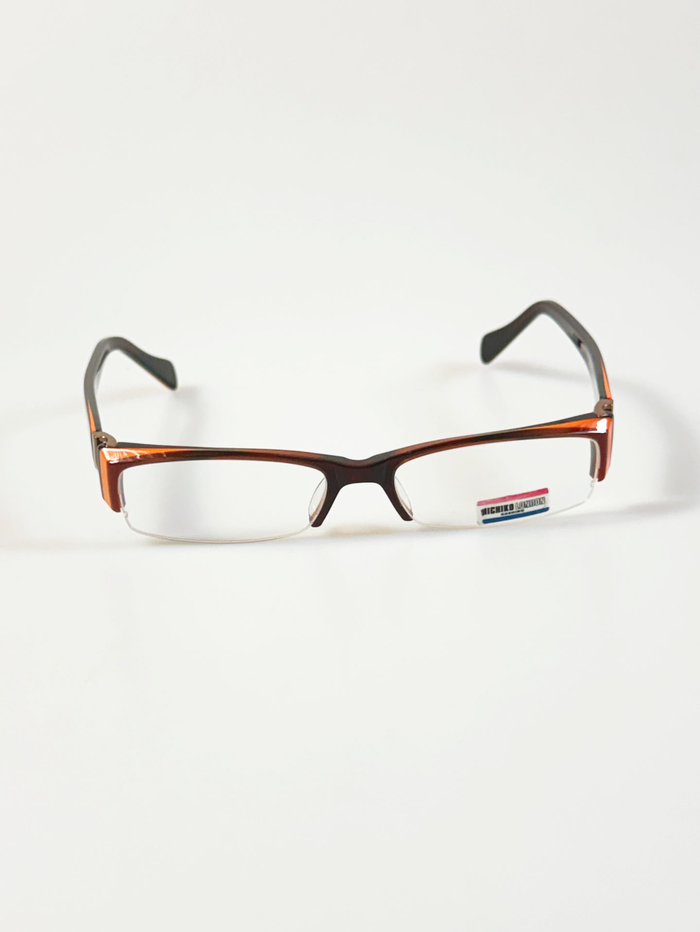 90's Michiko London Half-Rim Square Acetate Glasses