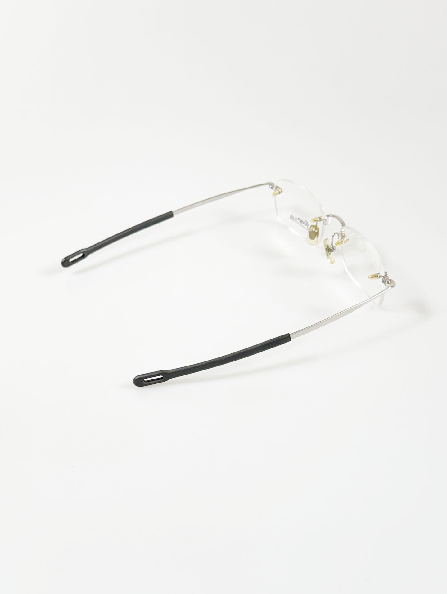 JEEP Silver Rimless Square Metal Frame Glasses
