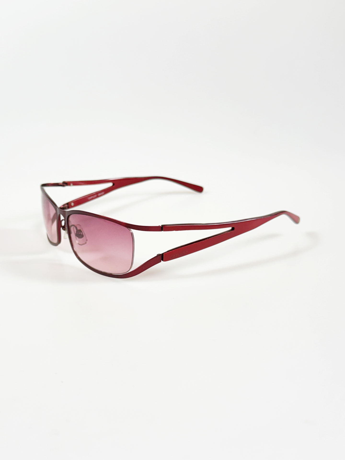 CAPULET Burgundy Red Square Metal Tint Sunglasses
