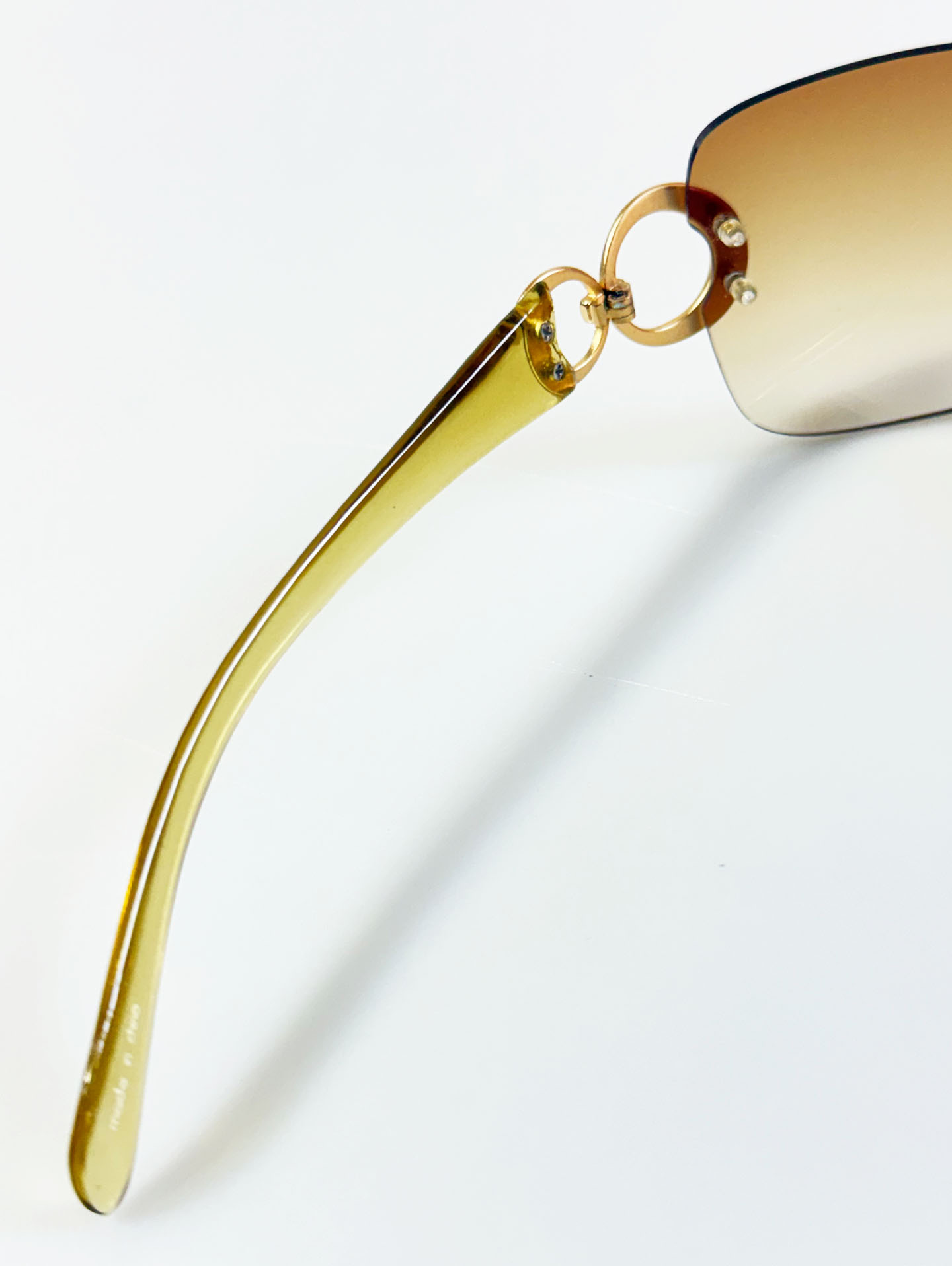 SOLVINO Gold Rimless Square Gradient Tint Sunglasses