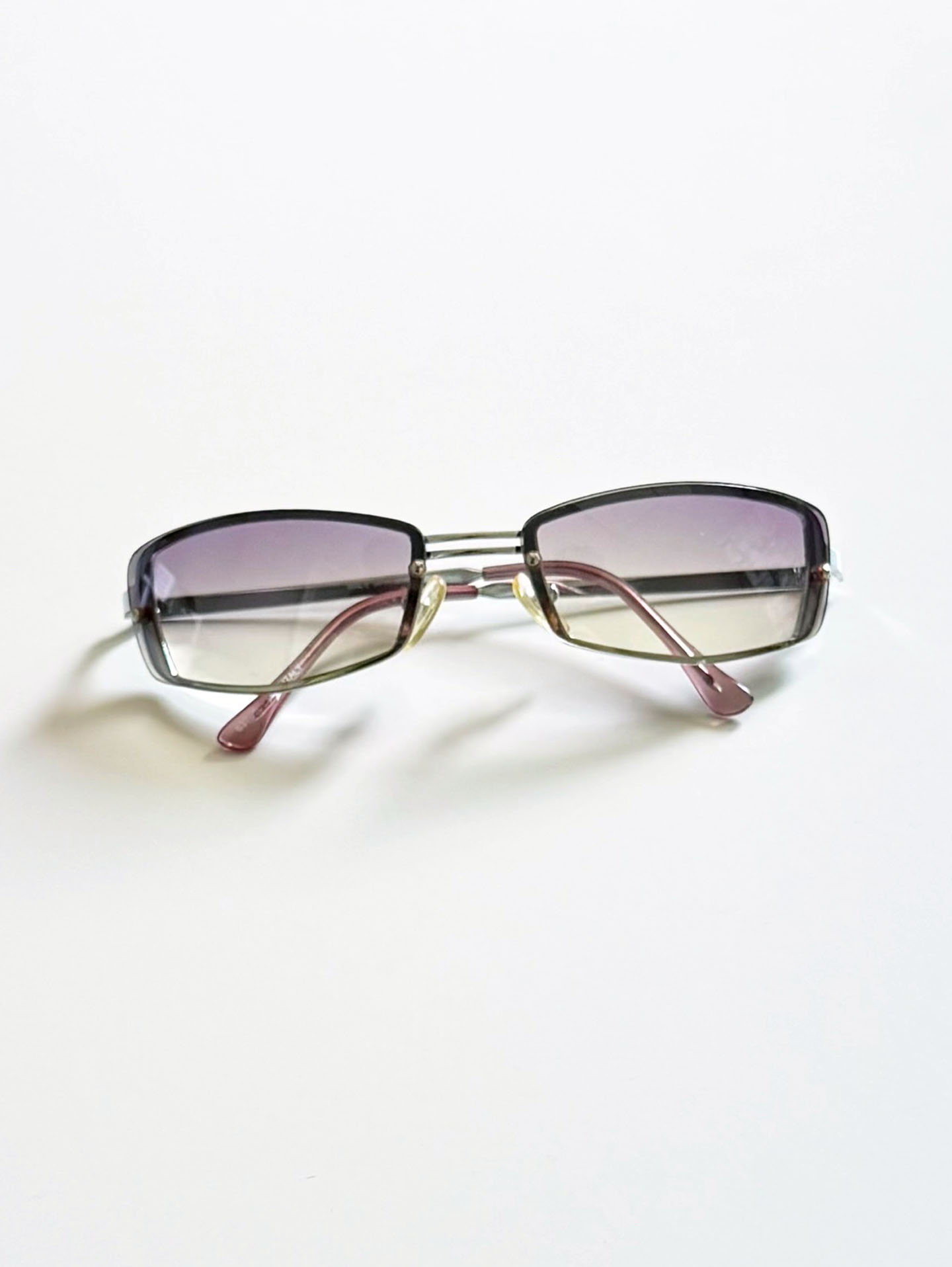 Rimless Square Metal Frame Tint Sunglasses