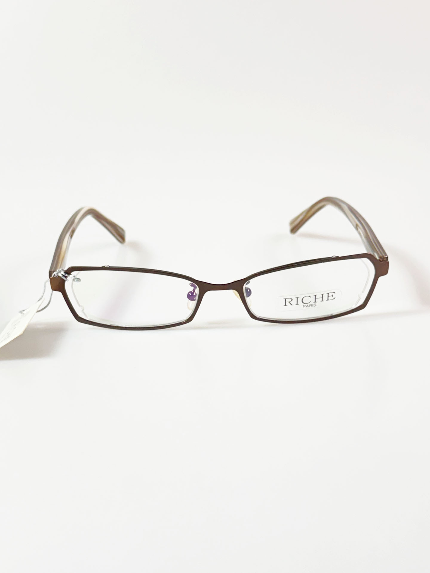 RICHE Paris Slim Square Metal Frame Glasses