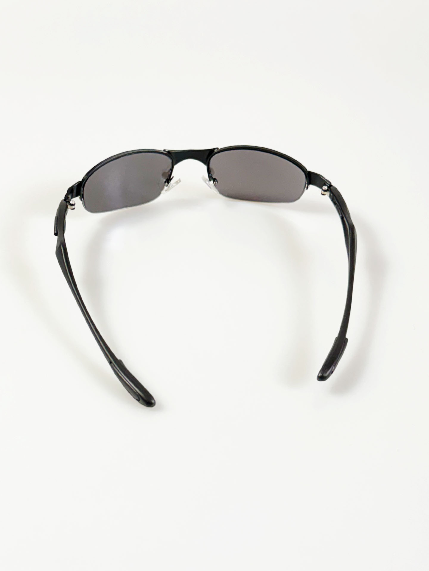 Black Semi-Rimless Square Metal Mirrored Sunglasses