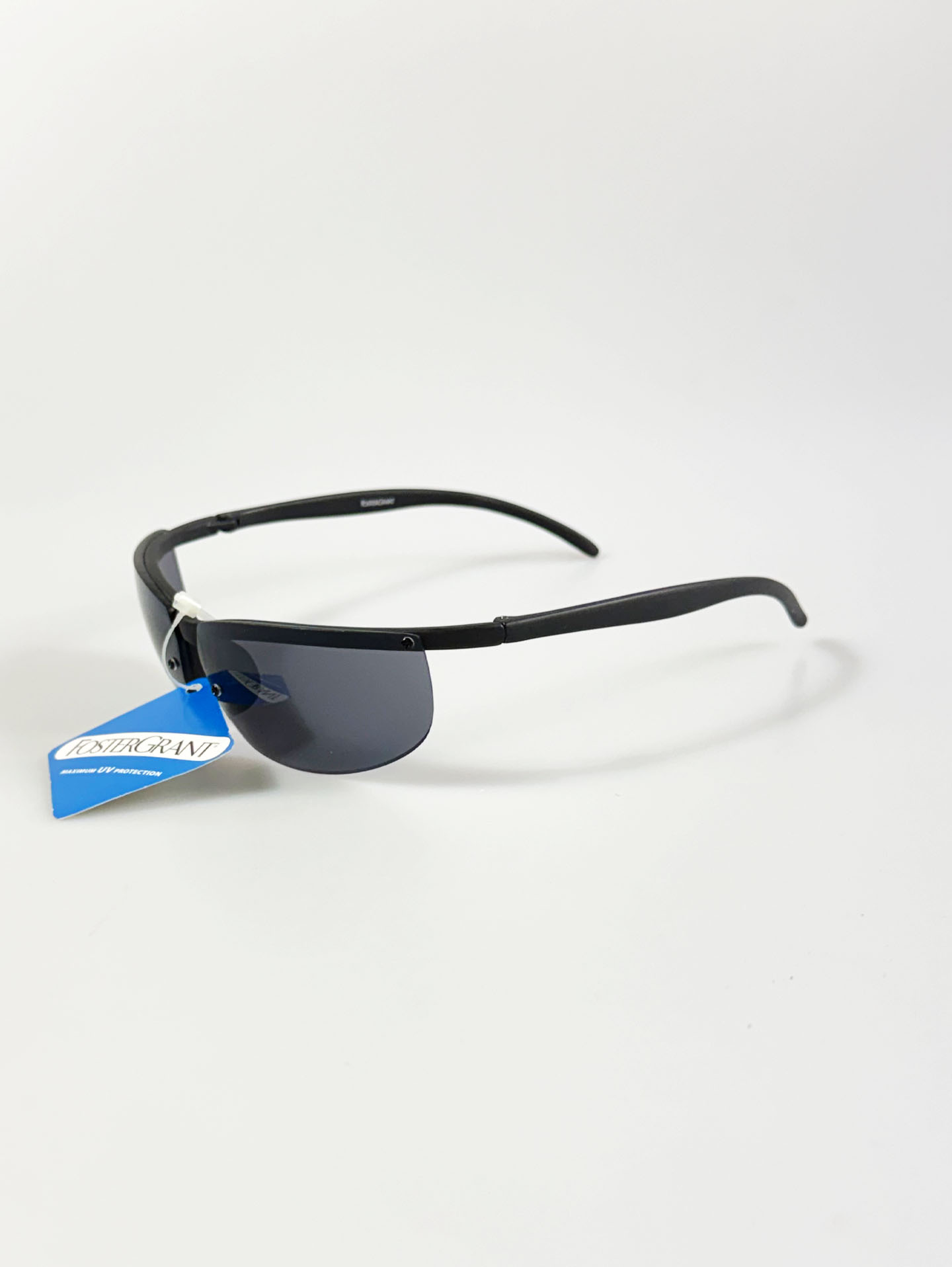 FOSTER GRANT Matte Black Semi-Rimless Square Sunglasses
