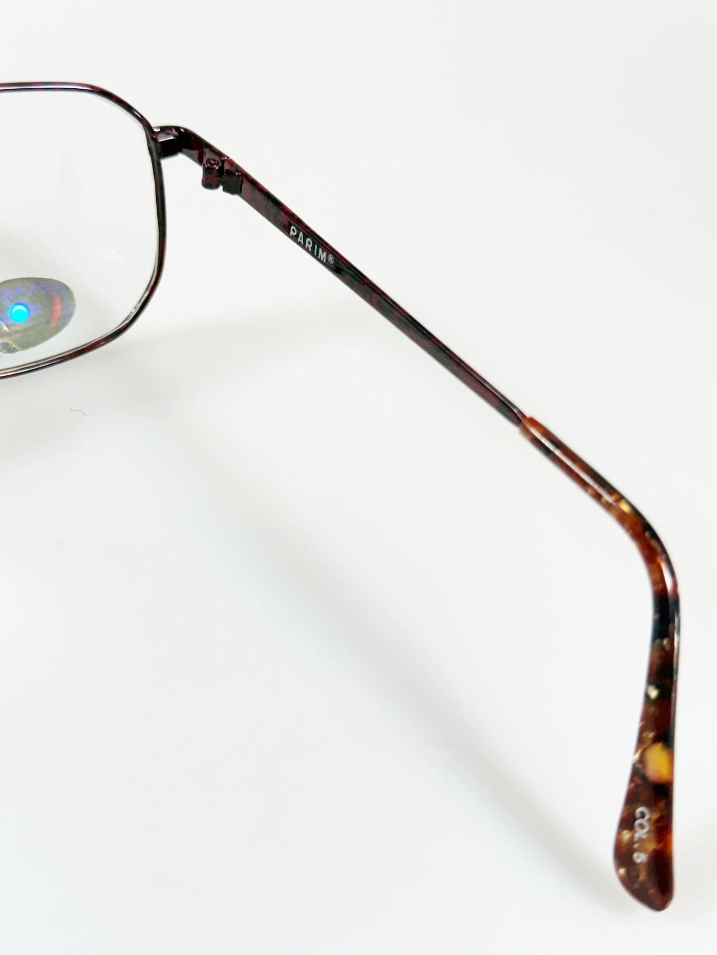90's PARIM Brown Marble Metal Square Boeing Frame Glasses