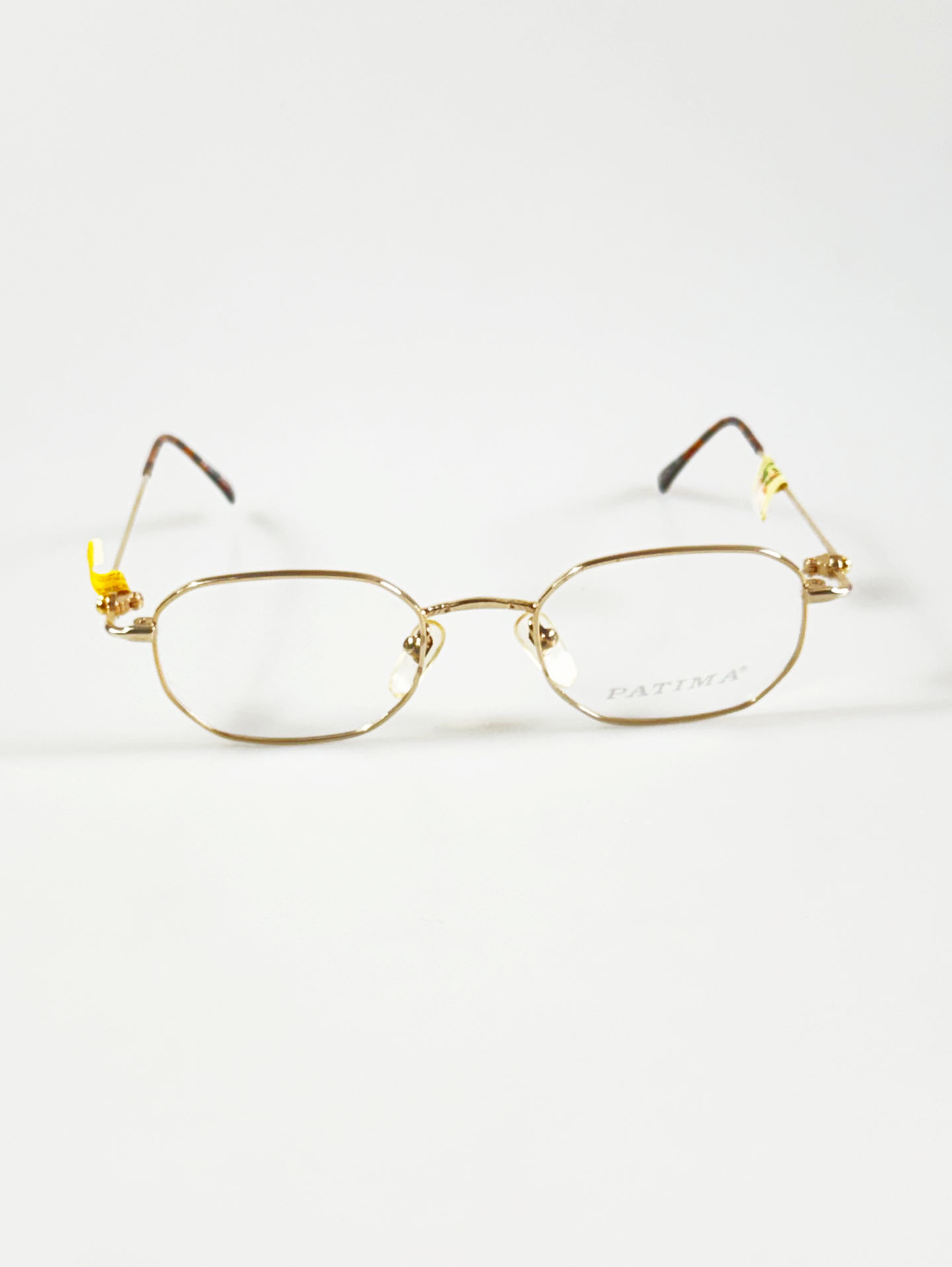 PATIMA Gold Slim Square Metal Frame Glasses