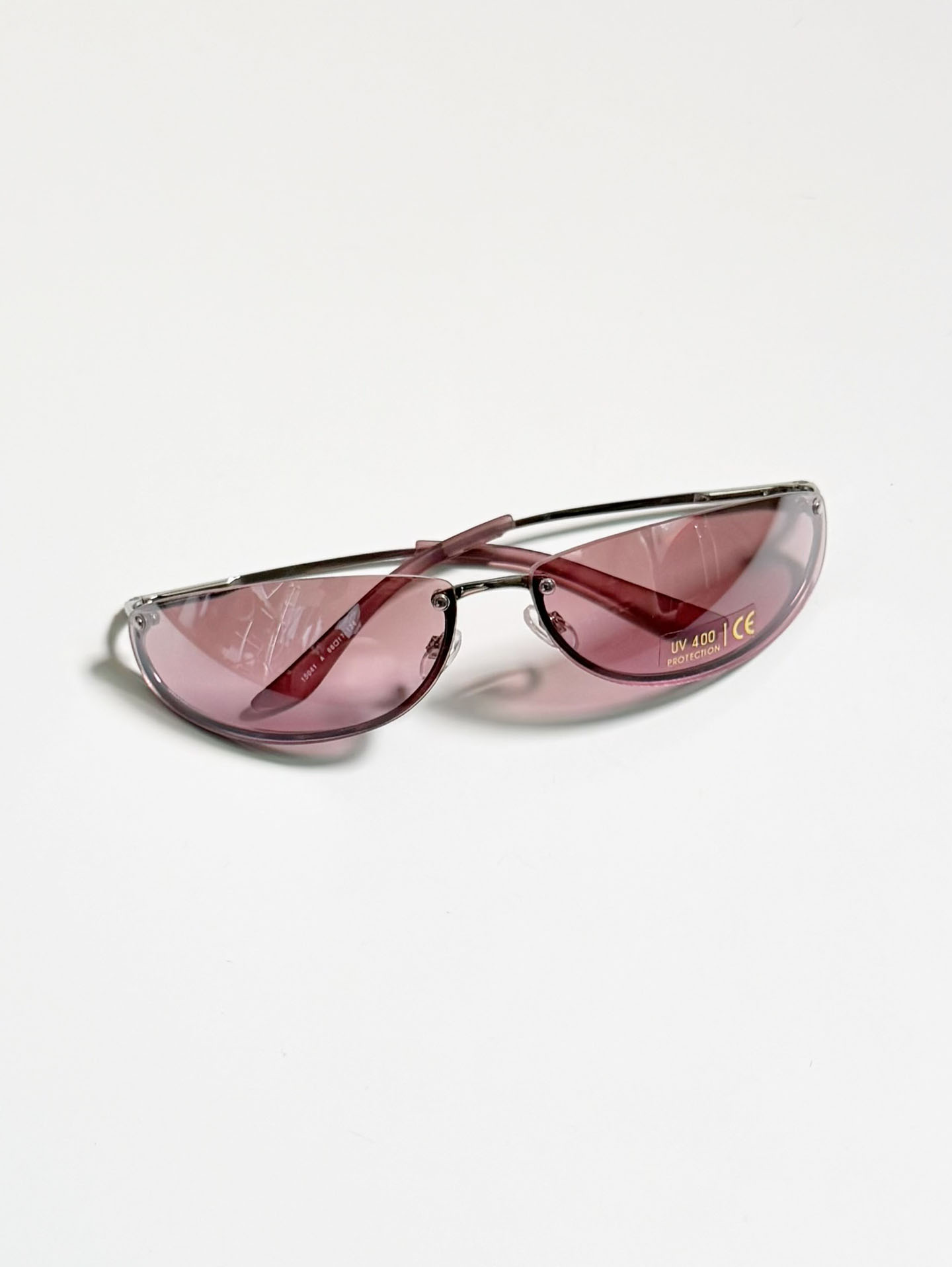 UVIR Half-Moon Rimless Metal Tint Sunglasses