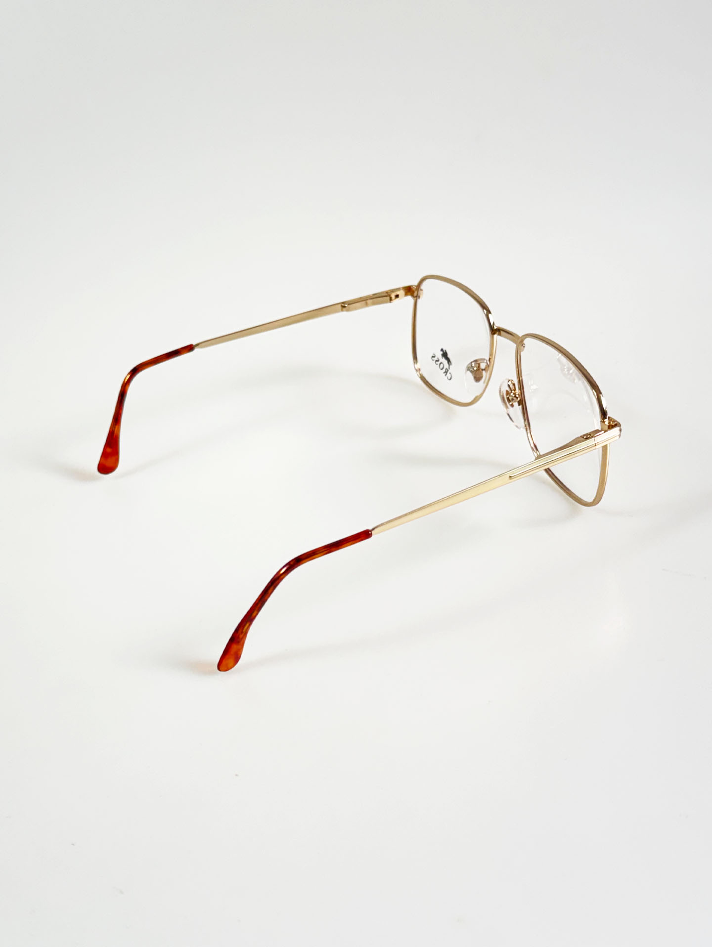 90's CROSS Gold Oversized Square Metal Glasses