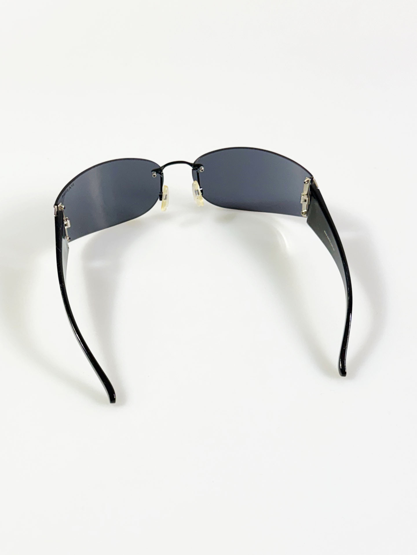 PARIM Black Rimless Shield Wrap Sunglasses
