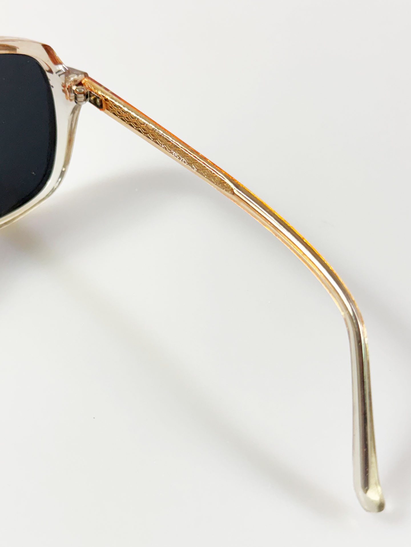 Champagne Crystal Clear Two-Tone Bold Square Sunglasses