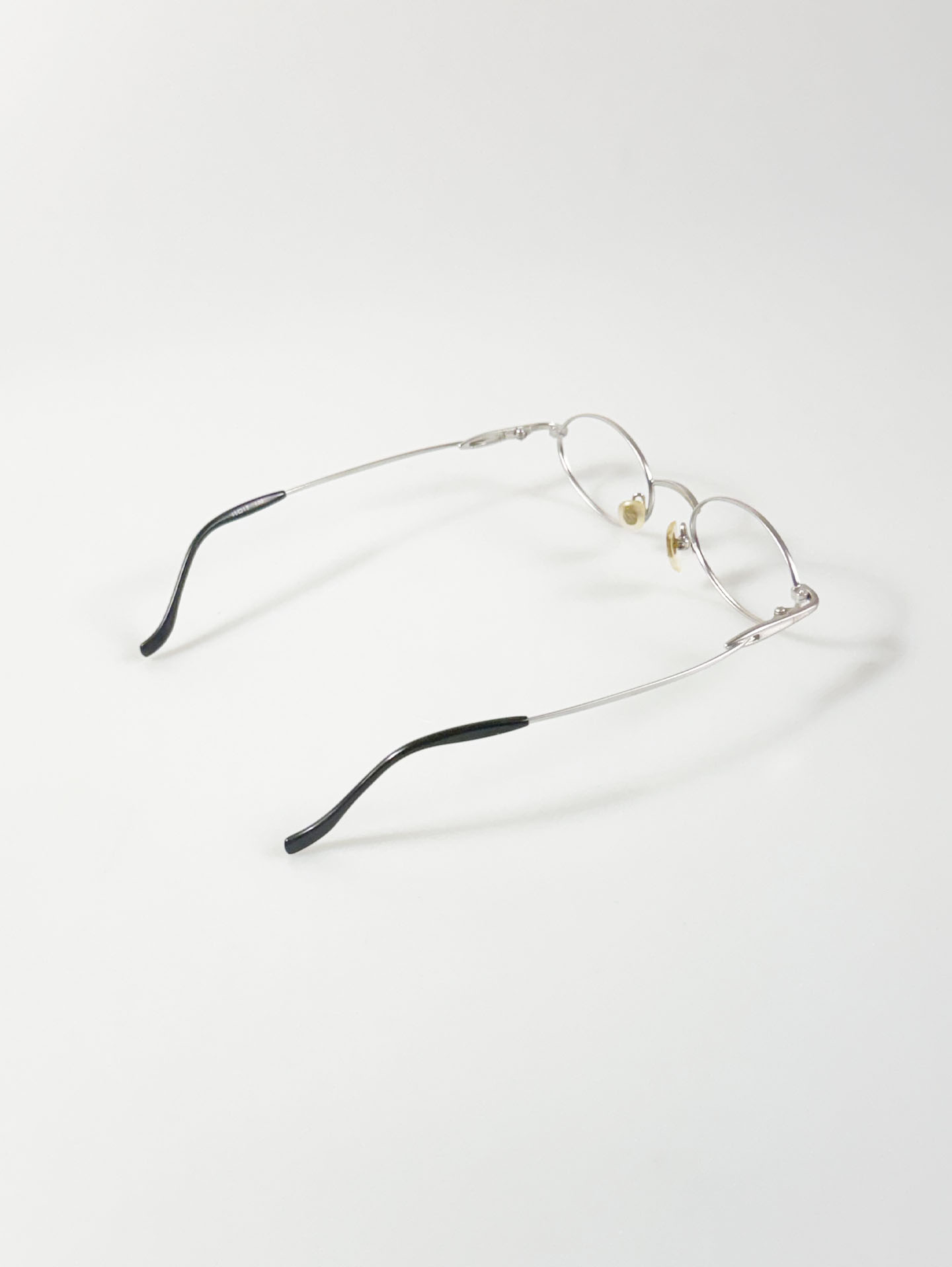 90's PINK FLOYD Silver Slim Oval Metal Glasses