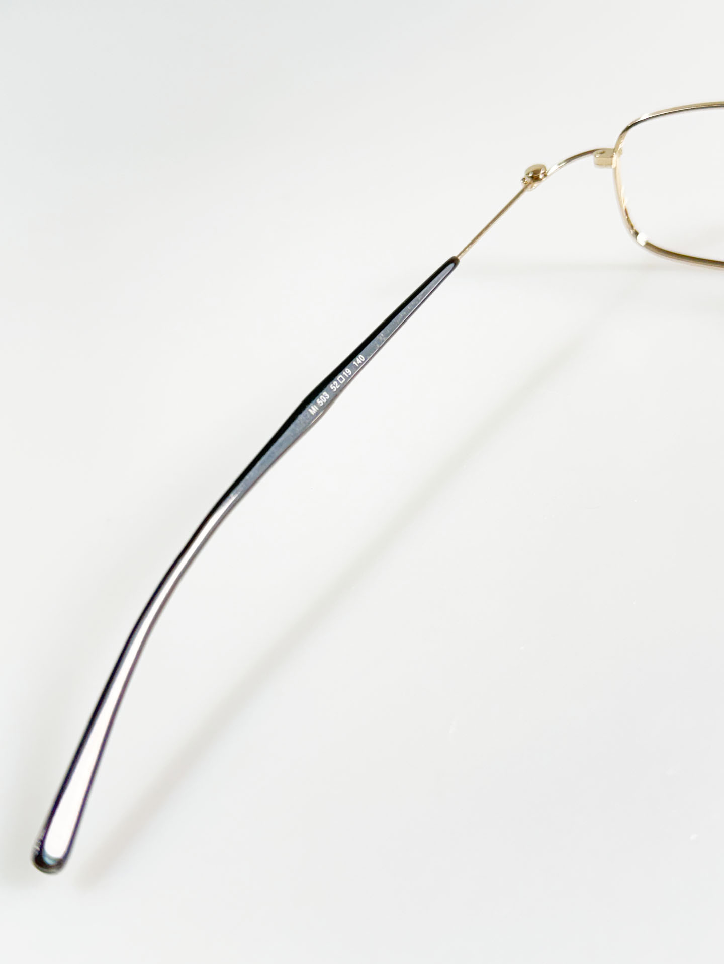 R&B EYEWEAR Gold Slim Square Metal Frame Glasses