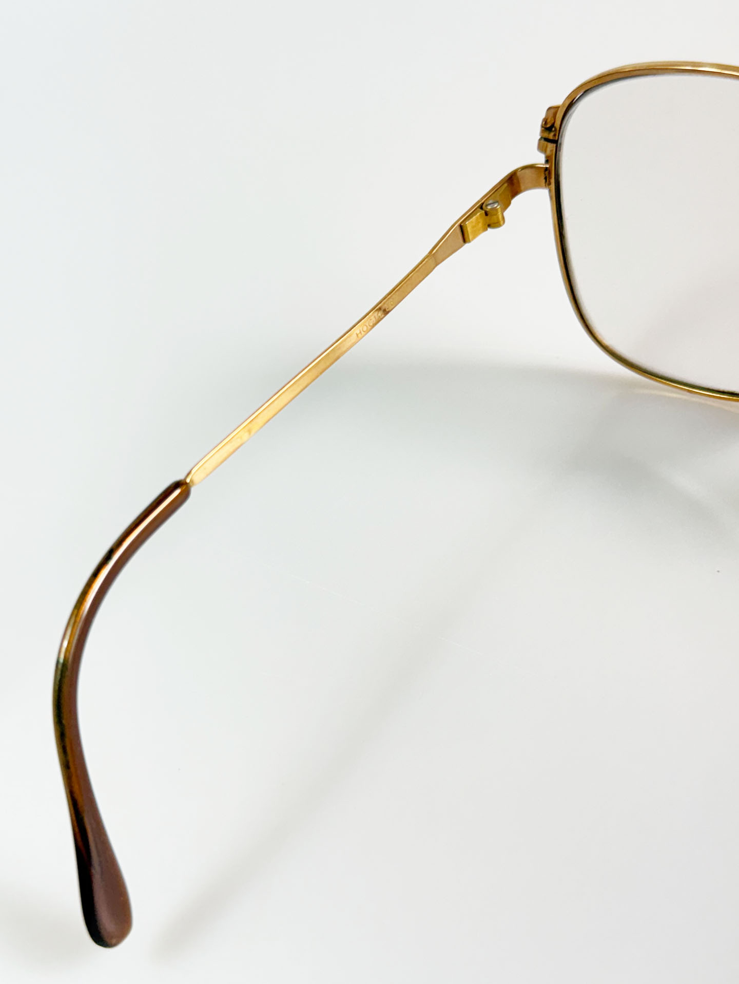 80's HOC Gold Oversized Soft Square Metal Frame Glasses