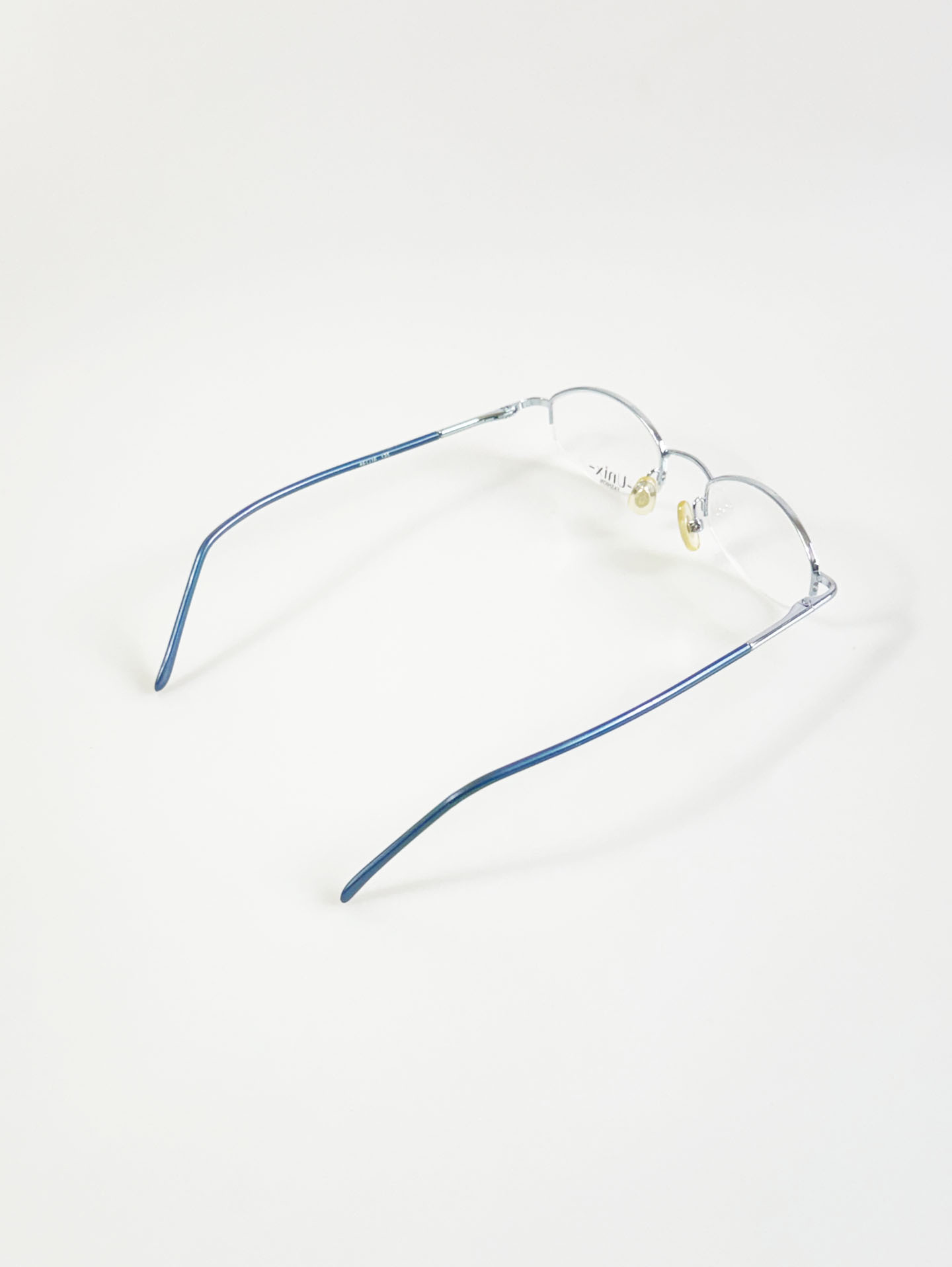 UNIX Light Blue Silver Semi-Rimless Oval Metal Glasses