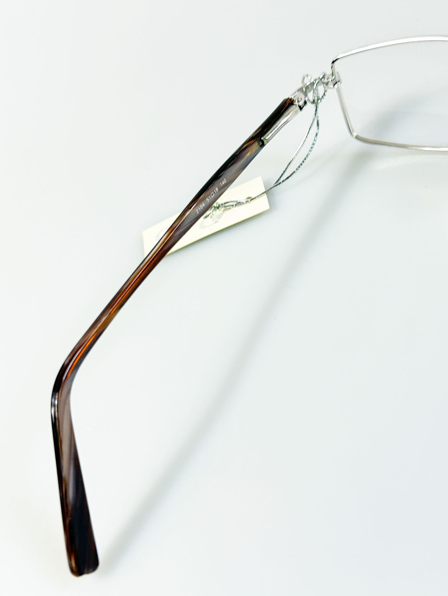 R&B Eyewear Silver Slim Square Metal Glasses