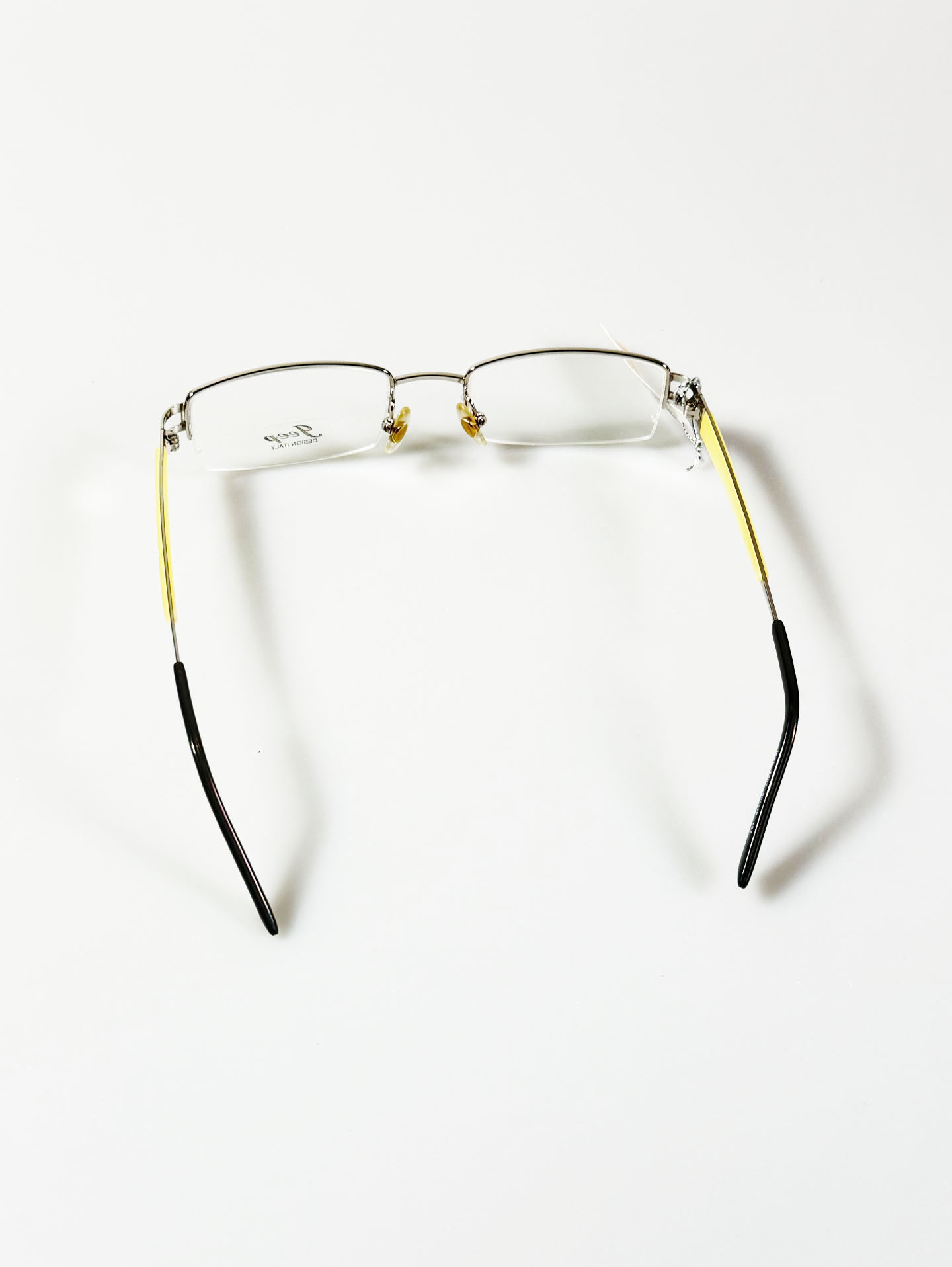 Jeep Silver Semi-Rimless Square Metal Frame Glasses