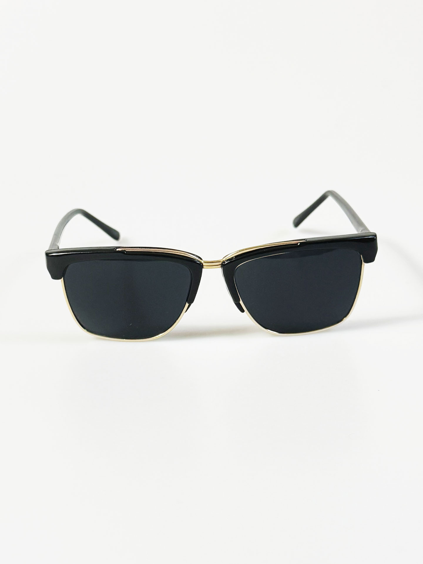 Black&Gold Clubmaster Browline Square Frame Sunglasses