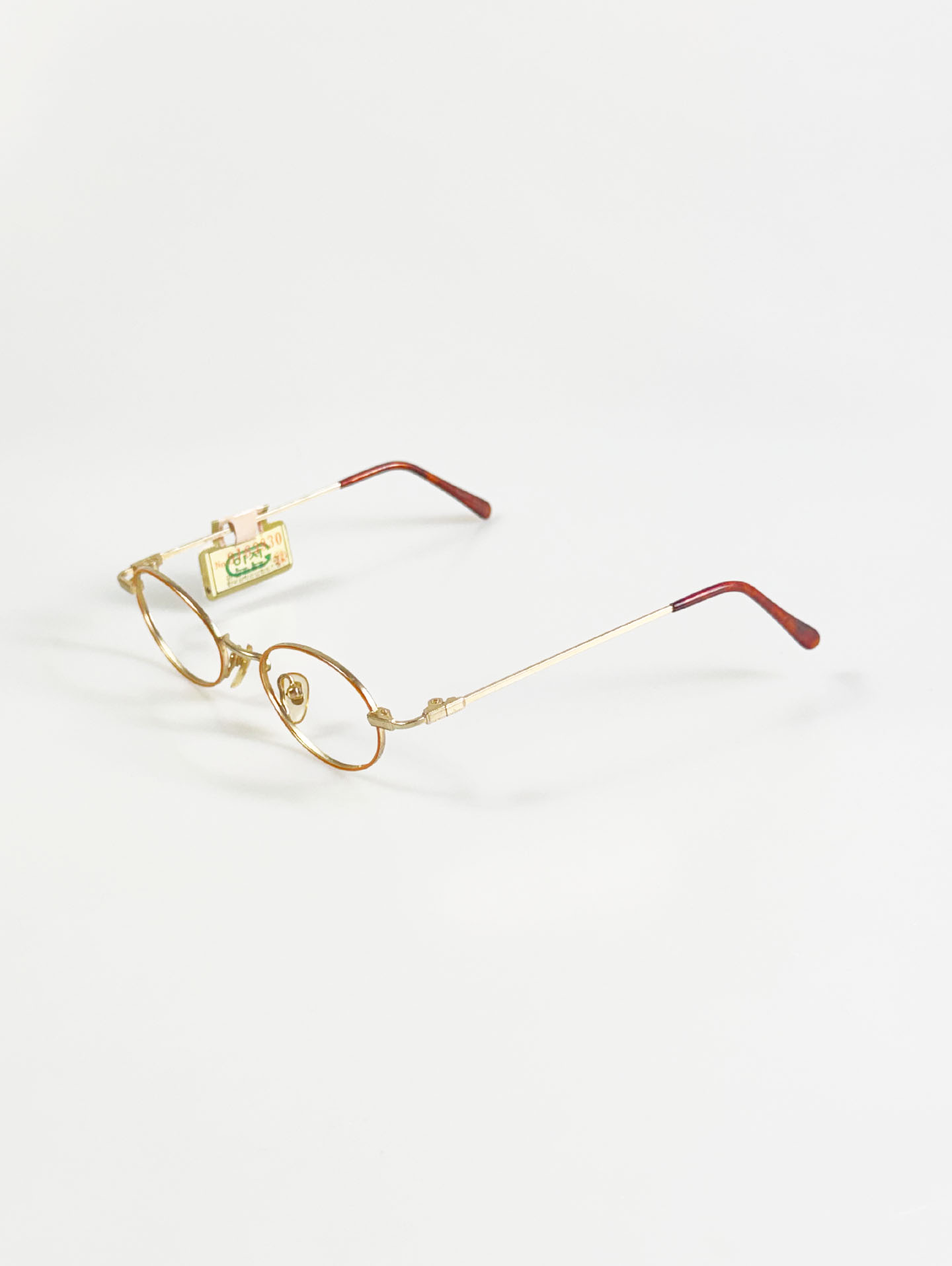 90’s TORTOISE Oval Gold Metal Frame Glasses
