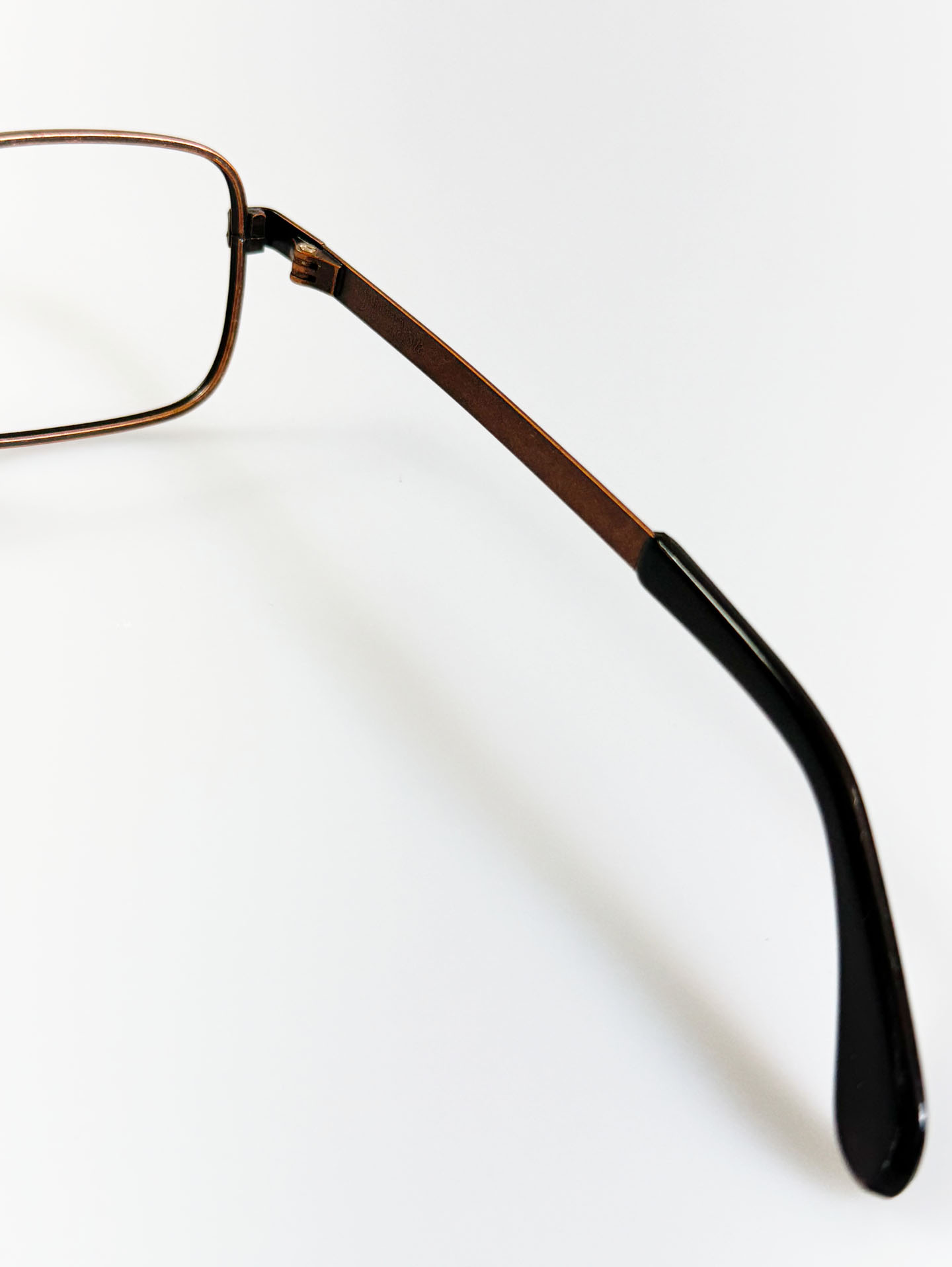 90's UNIVERSAL Antique Brown Square Aviator Metal Frame Glasses