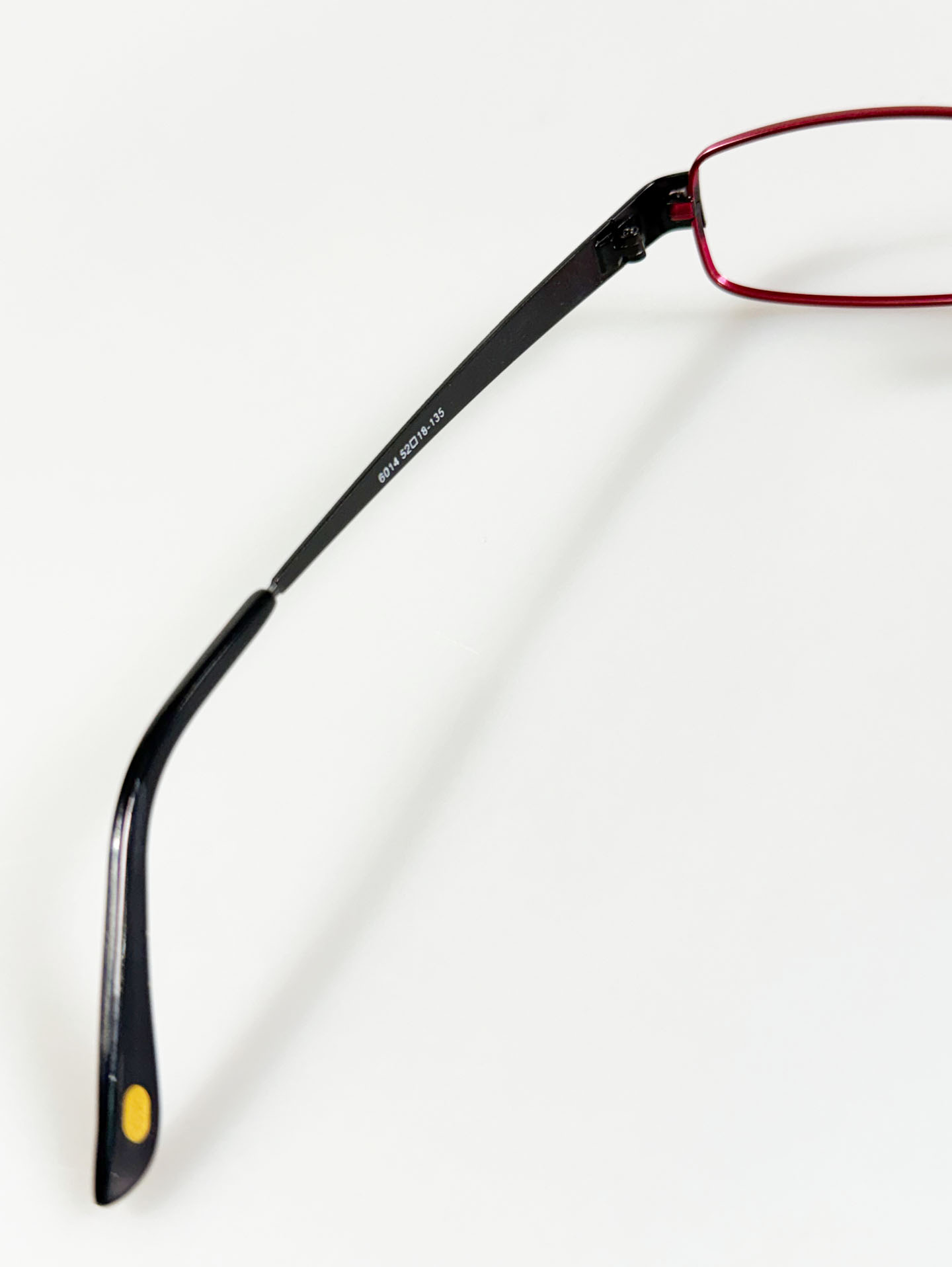 LUXURY Occhiali Red & Black Slim Square Metal Glasses