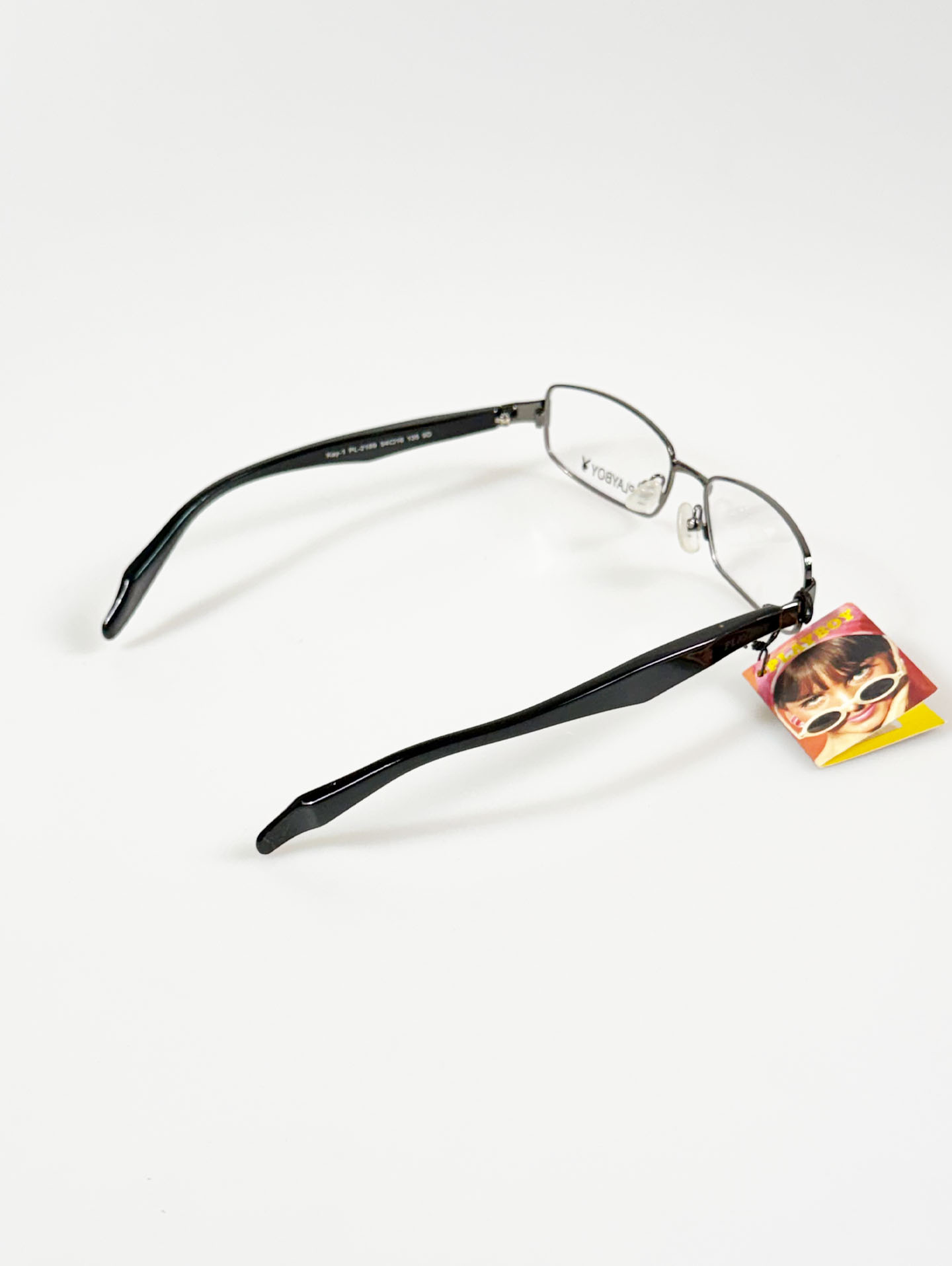 PLAYBOY Slim Square Gunmetal Combination Frame Glasses