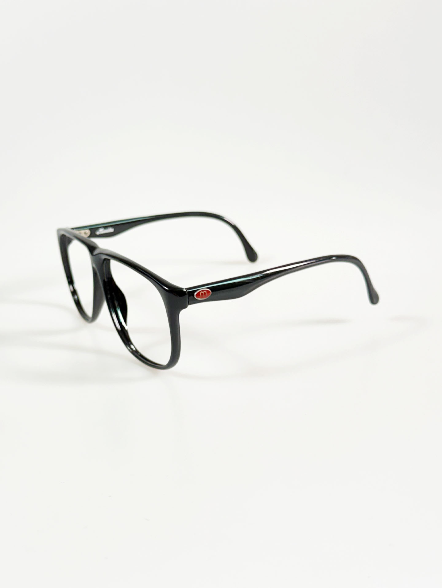 90's MONICA Oversized Black Square Acetate Glasses